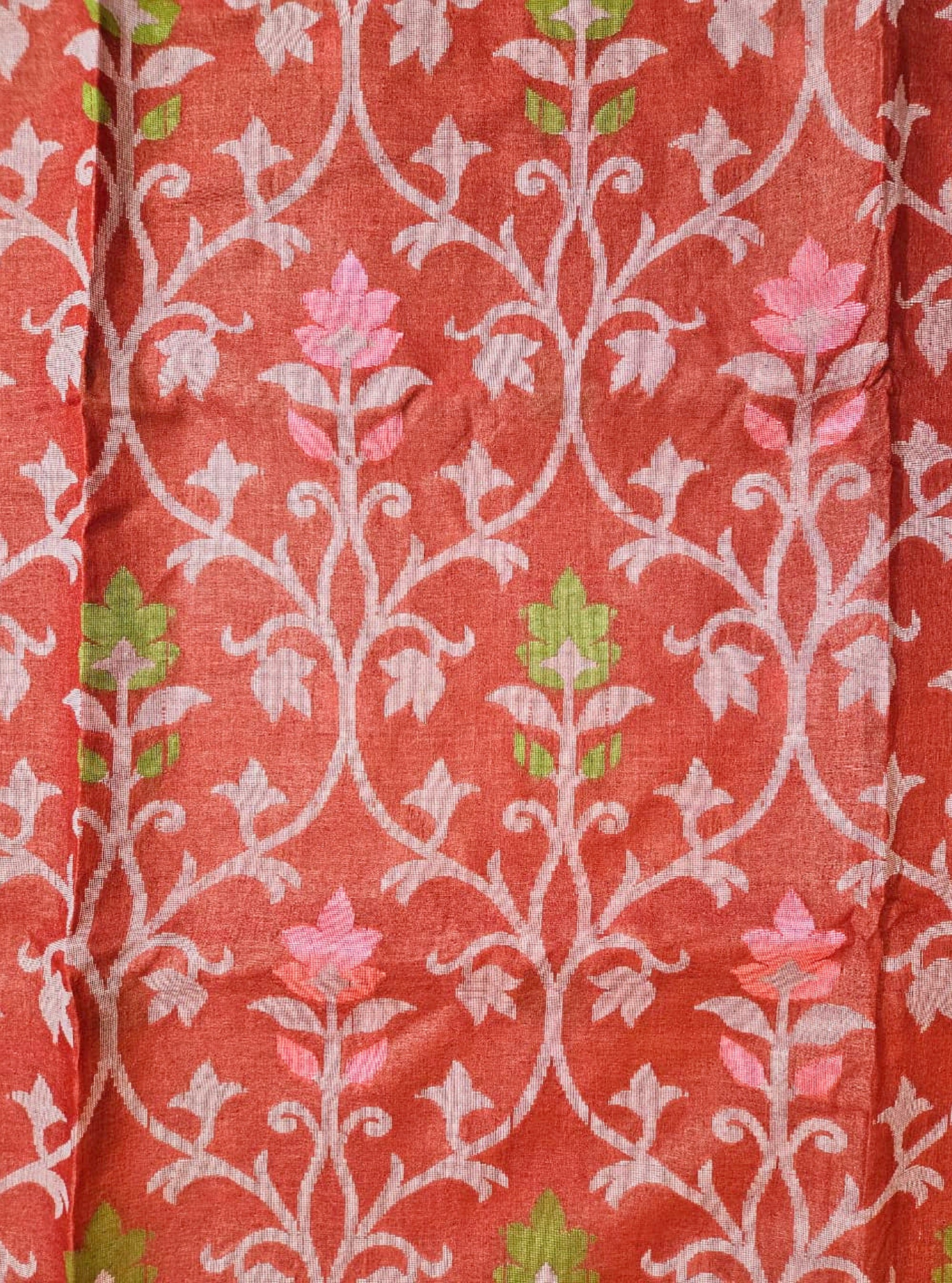 Parul Handloom Jamdani Tussar Saree - with Silk Mark