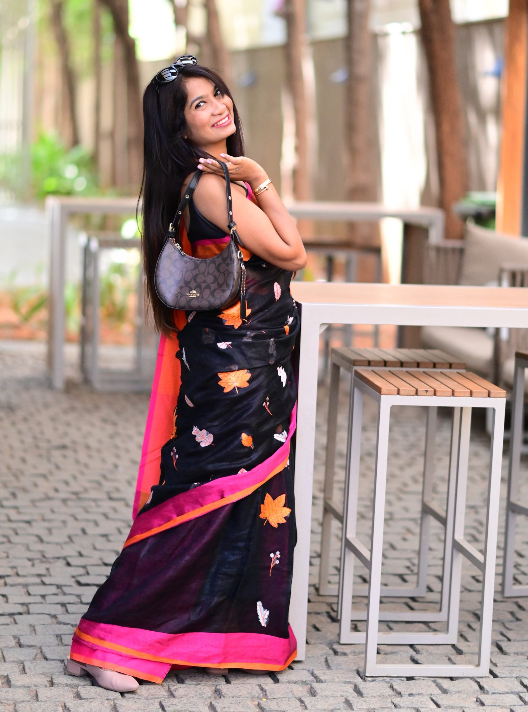 Nikita Pure Linen Embroidery Saree