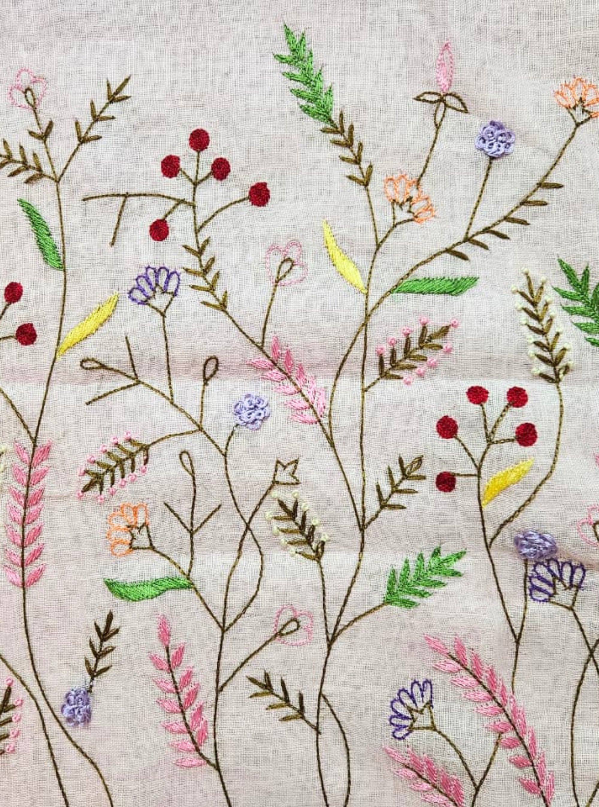 Sanjana Hand-embroidered Linen Saree