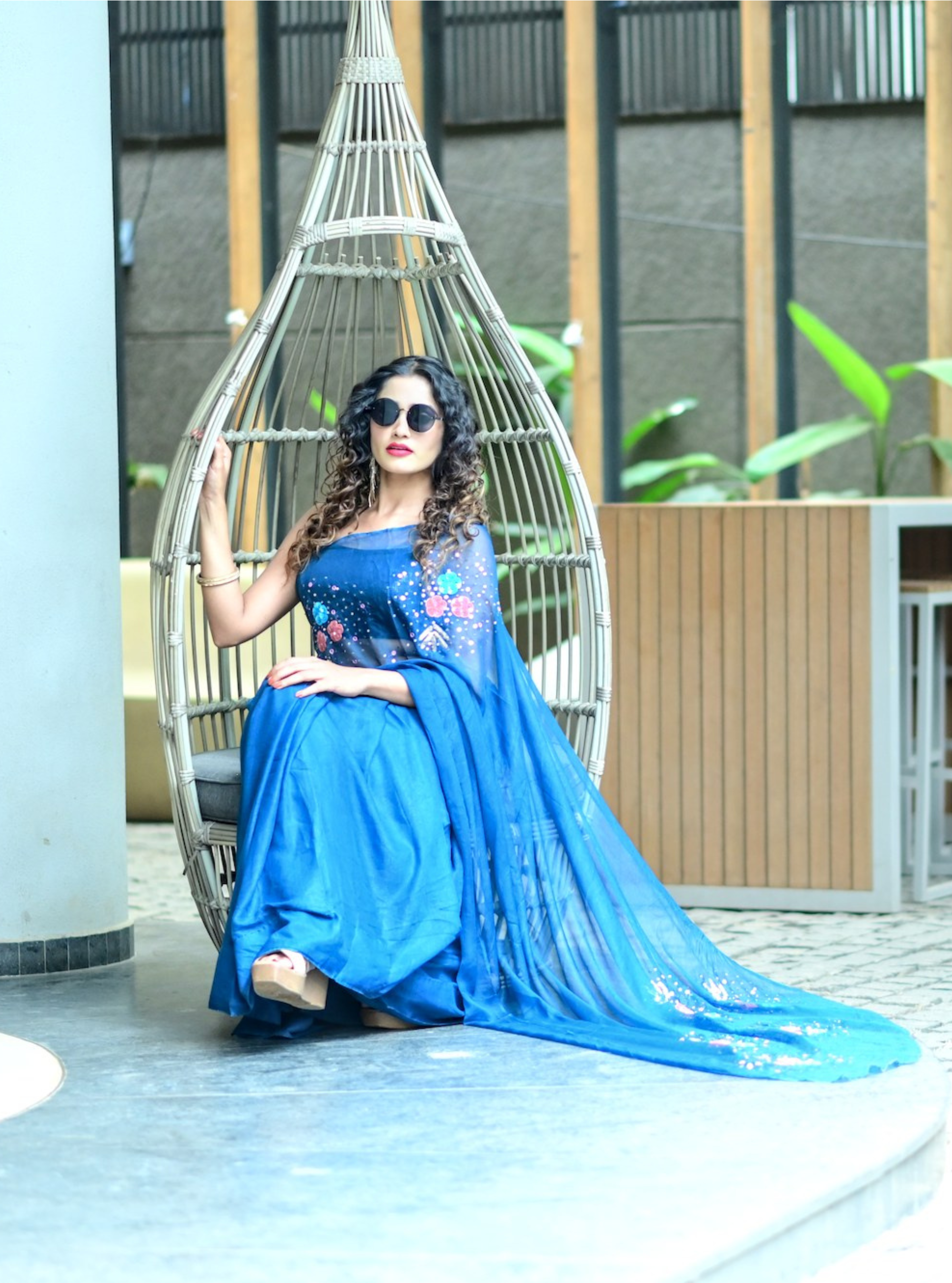 Myra Hand-embroidered Chiffon Saree