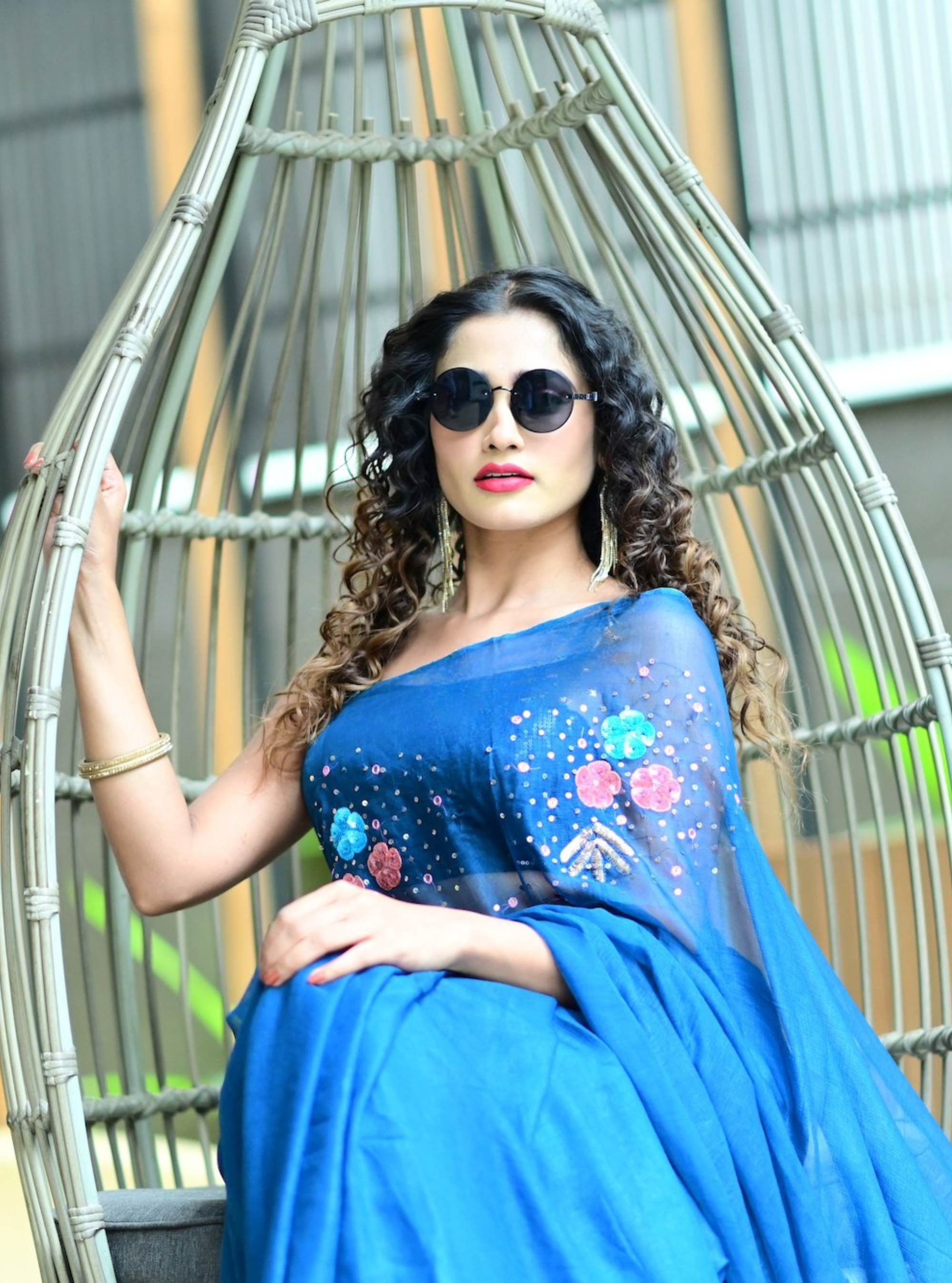 Myra Hand-embroidered Chiffon Saree