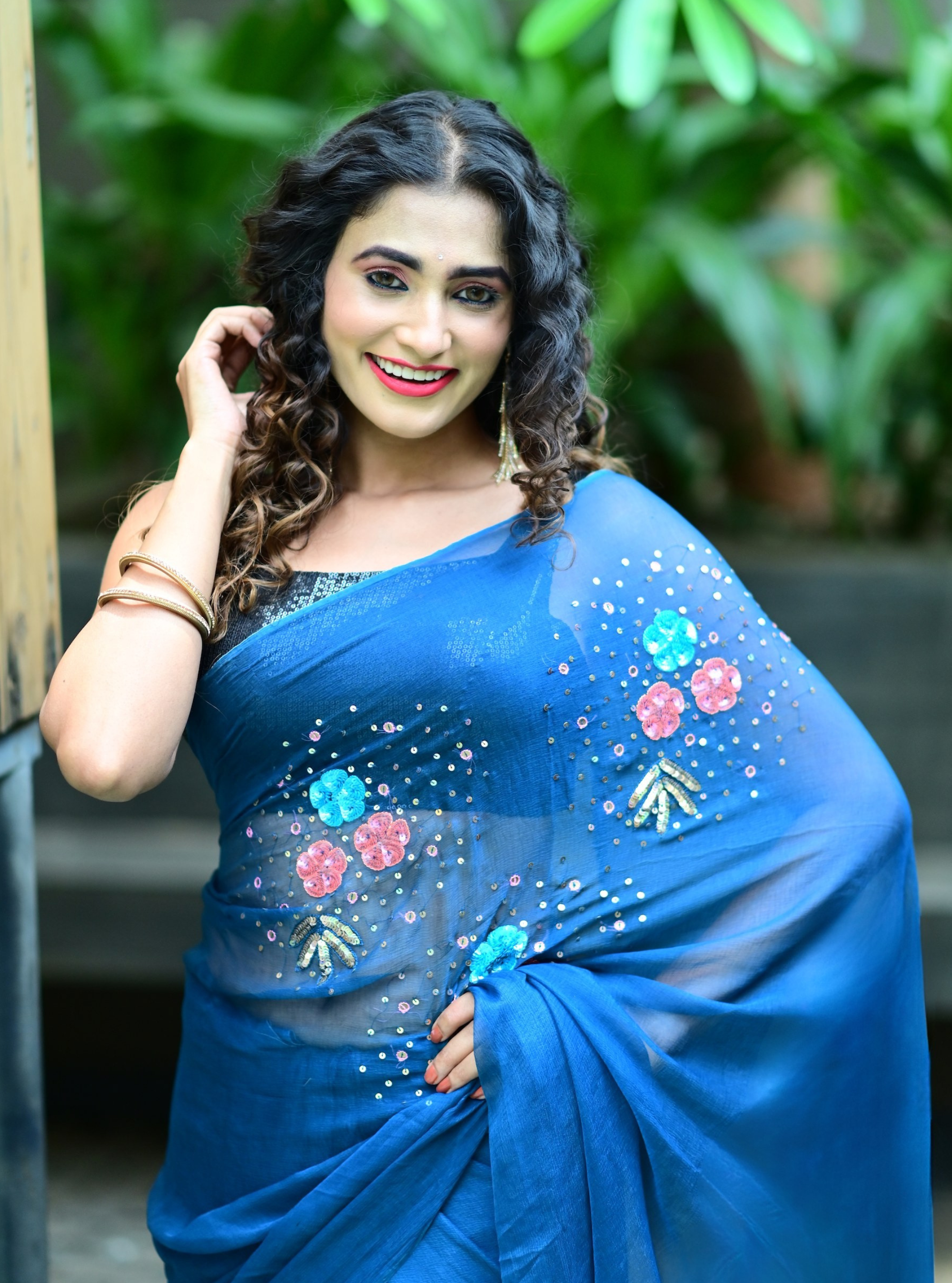Myra Hand-embroidered Chiffon Saree