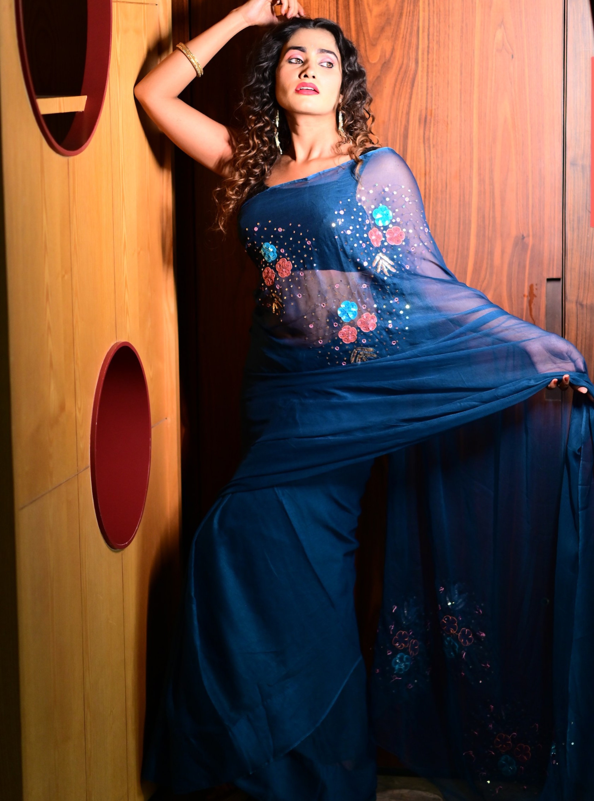 Myra Hand-embroidered Chiffon Saree