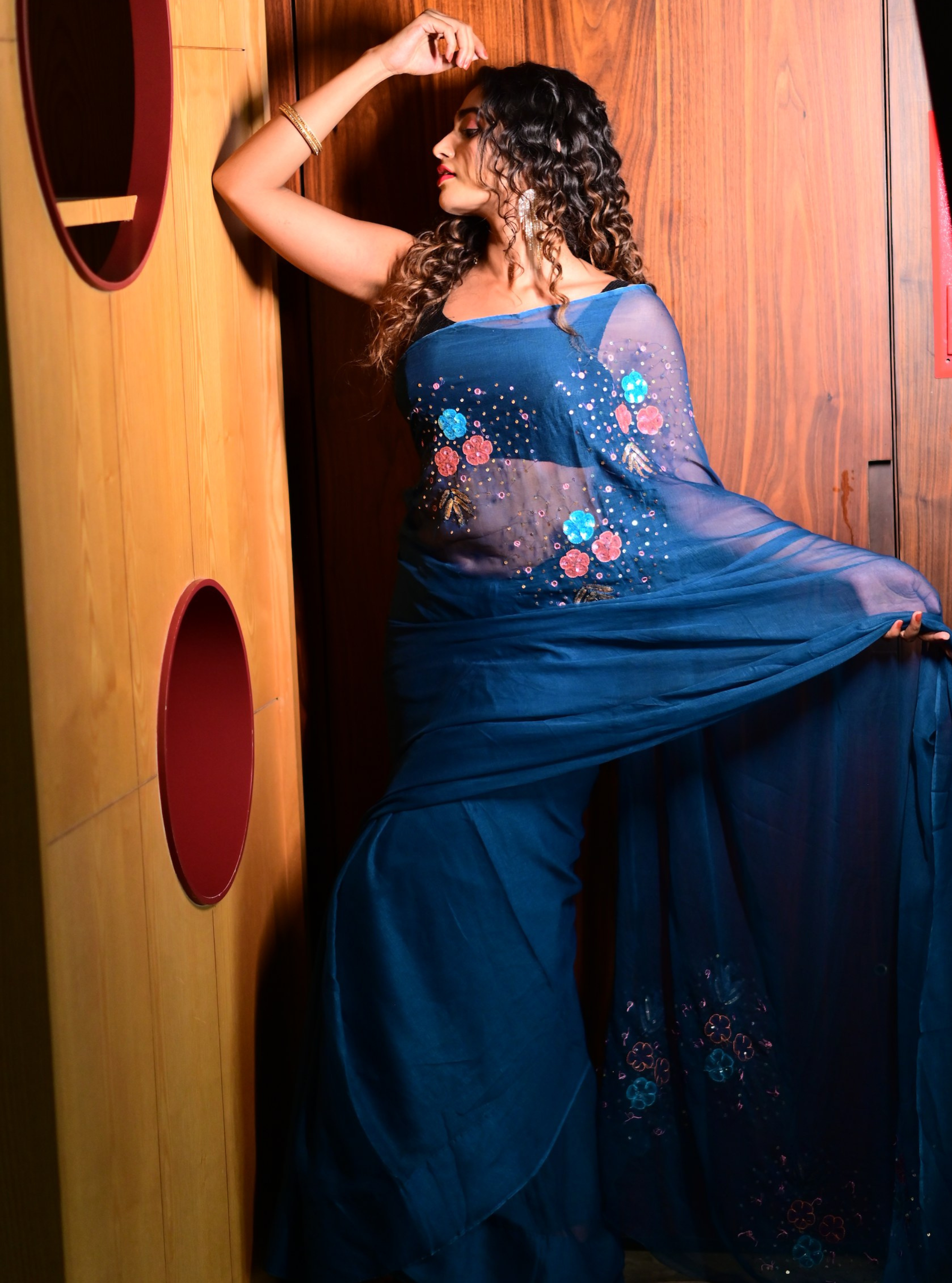Myra Hand-embroidered Chiffon Saree
