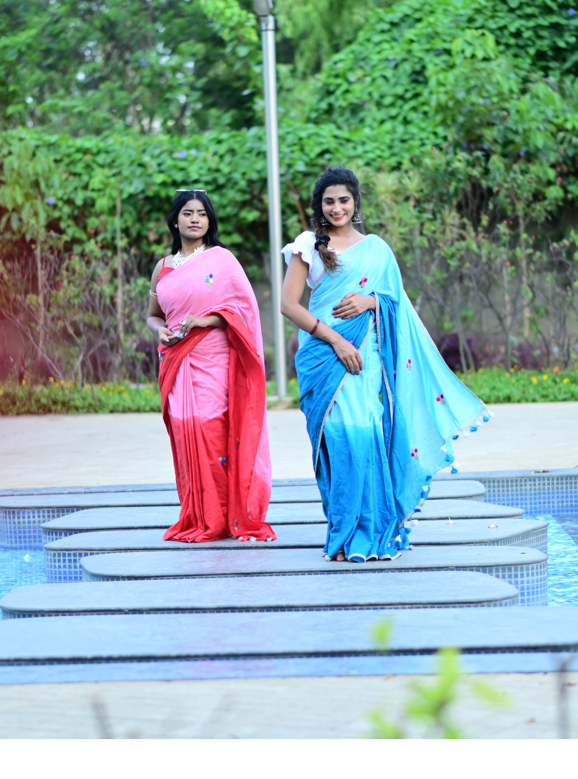 Zoya Hand-embroidered Linen Saree