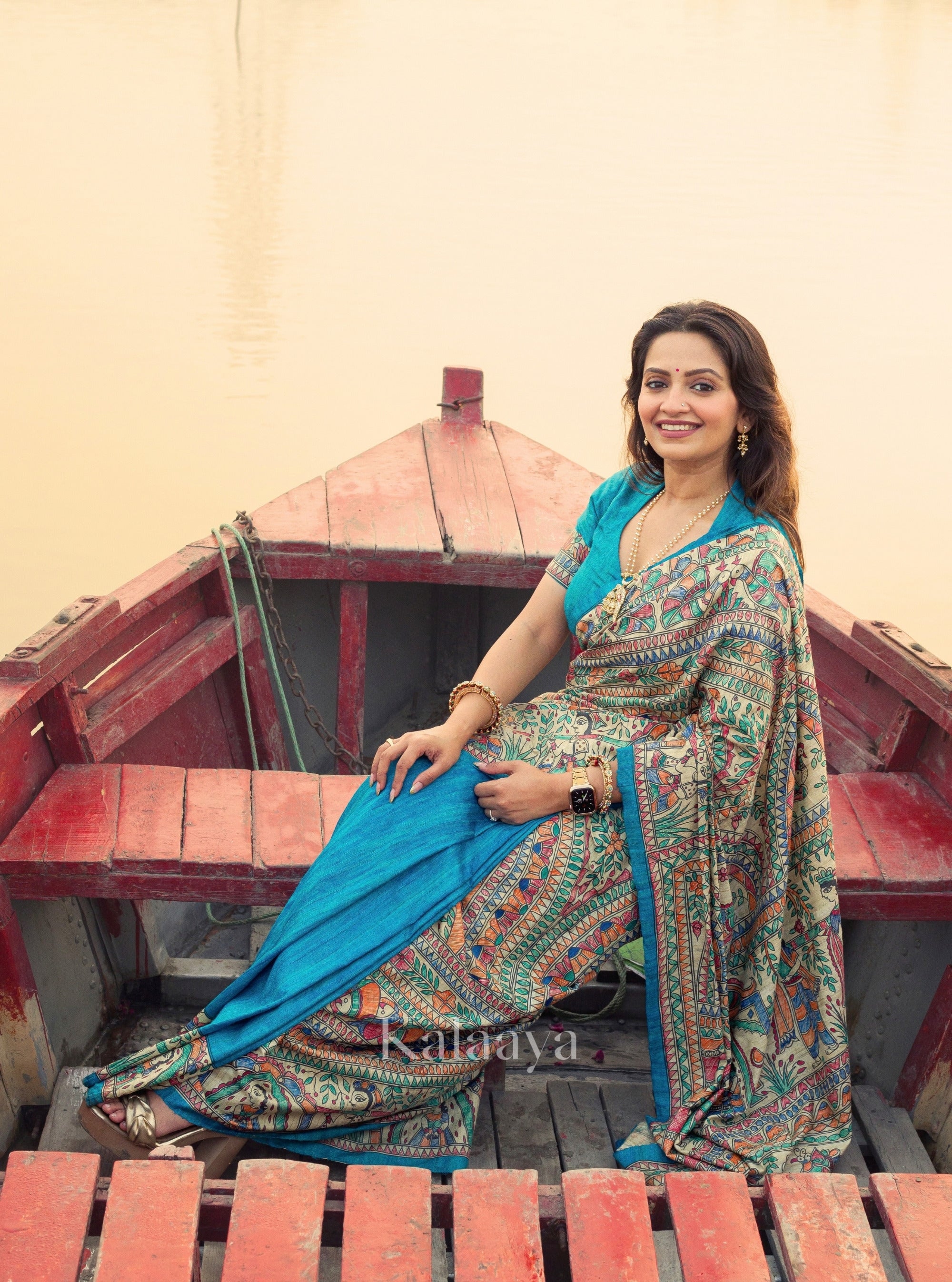 Vaidehi Hand-painted Madhubani Saree - with Silk Mark