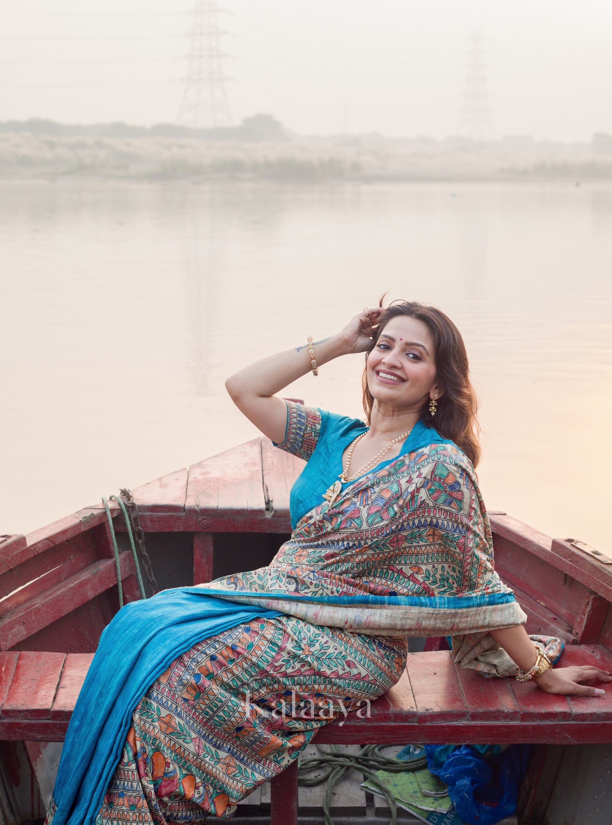 Vaidehi Hand-painted Madhubani Saree - with Silk Mark