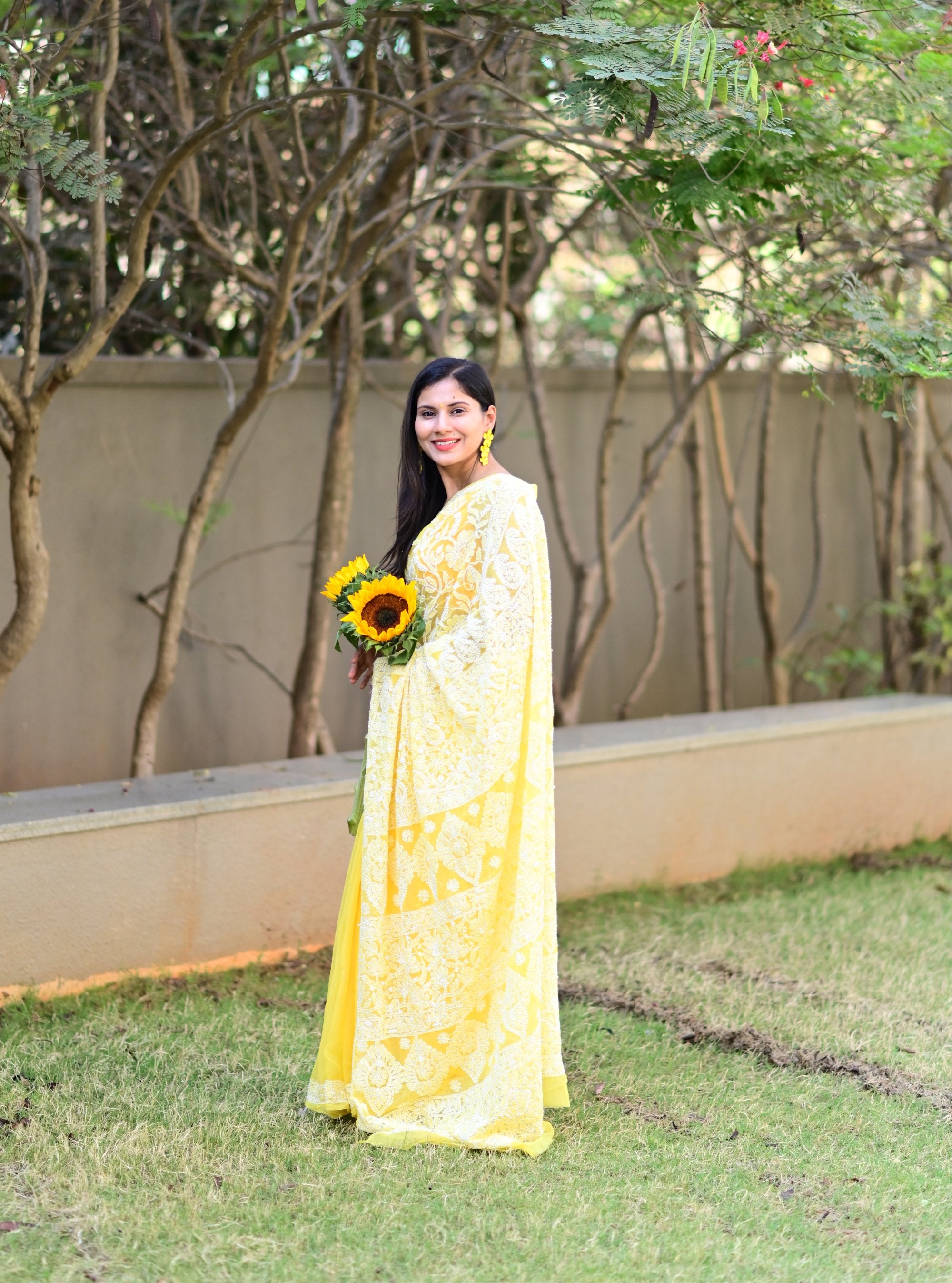 Anvi Handwork Chikankari Georgette Saree