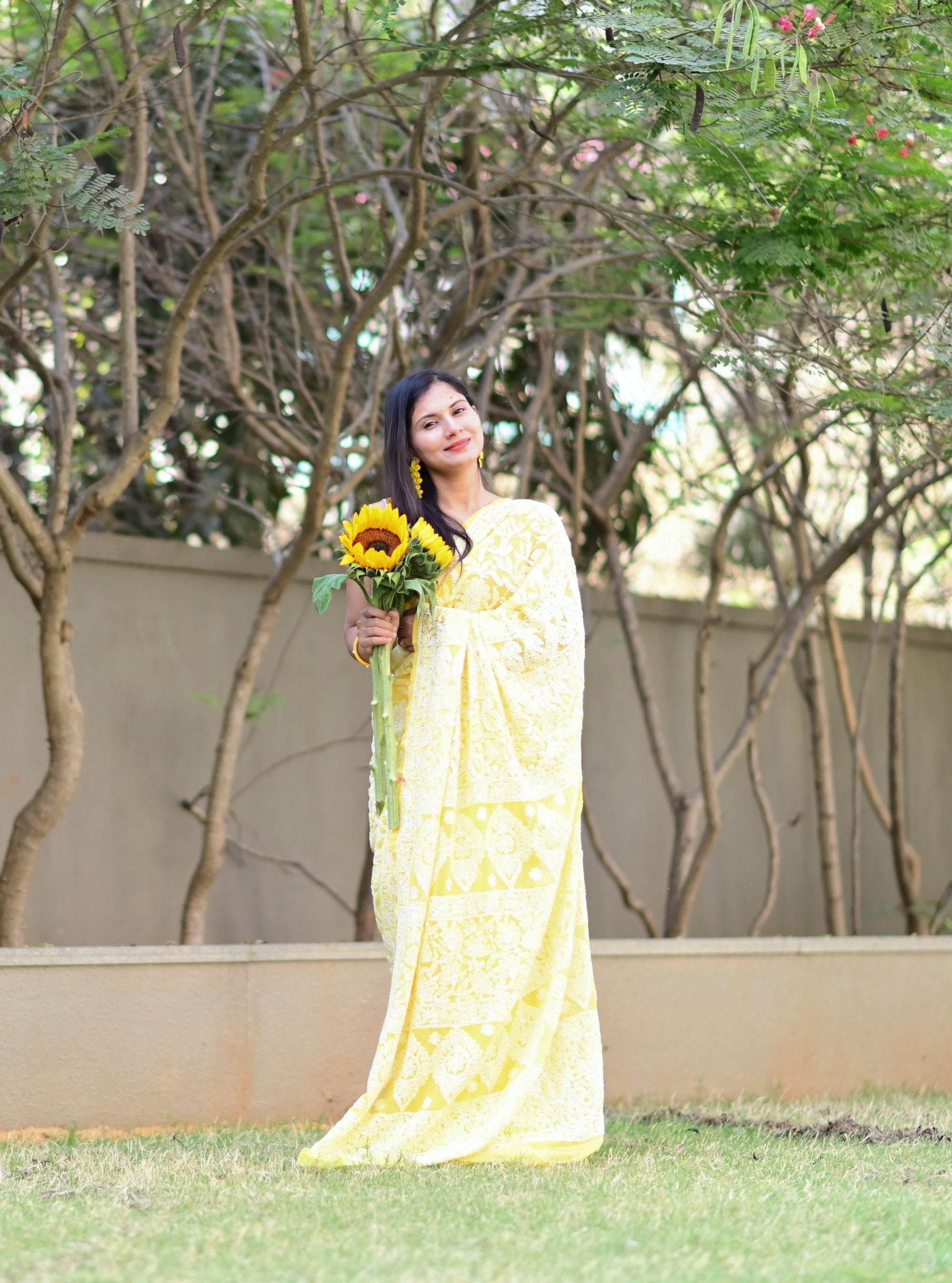 Anvi Handwork Chikankari Georgette Saree