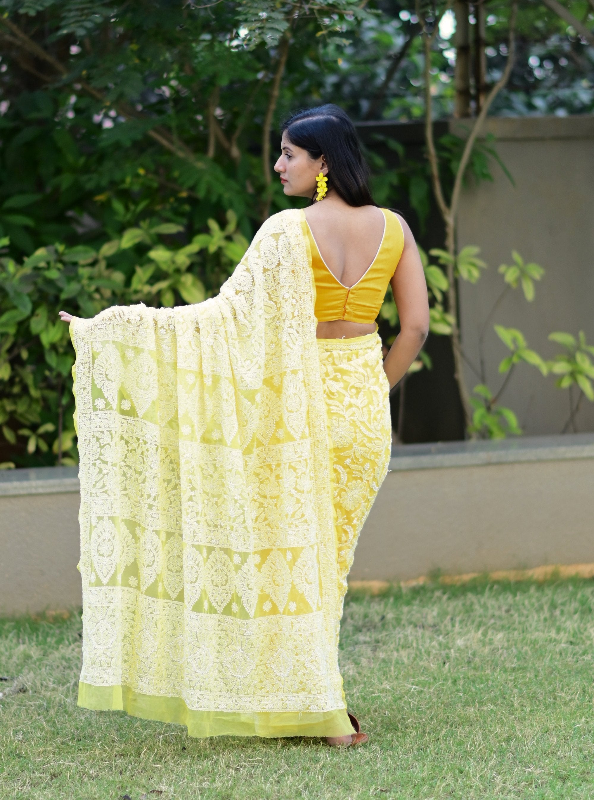 Anvi Handwork Chikankari Georgette Saree