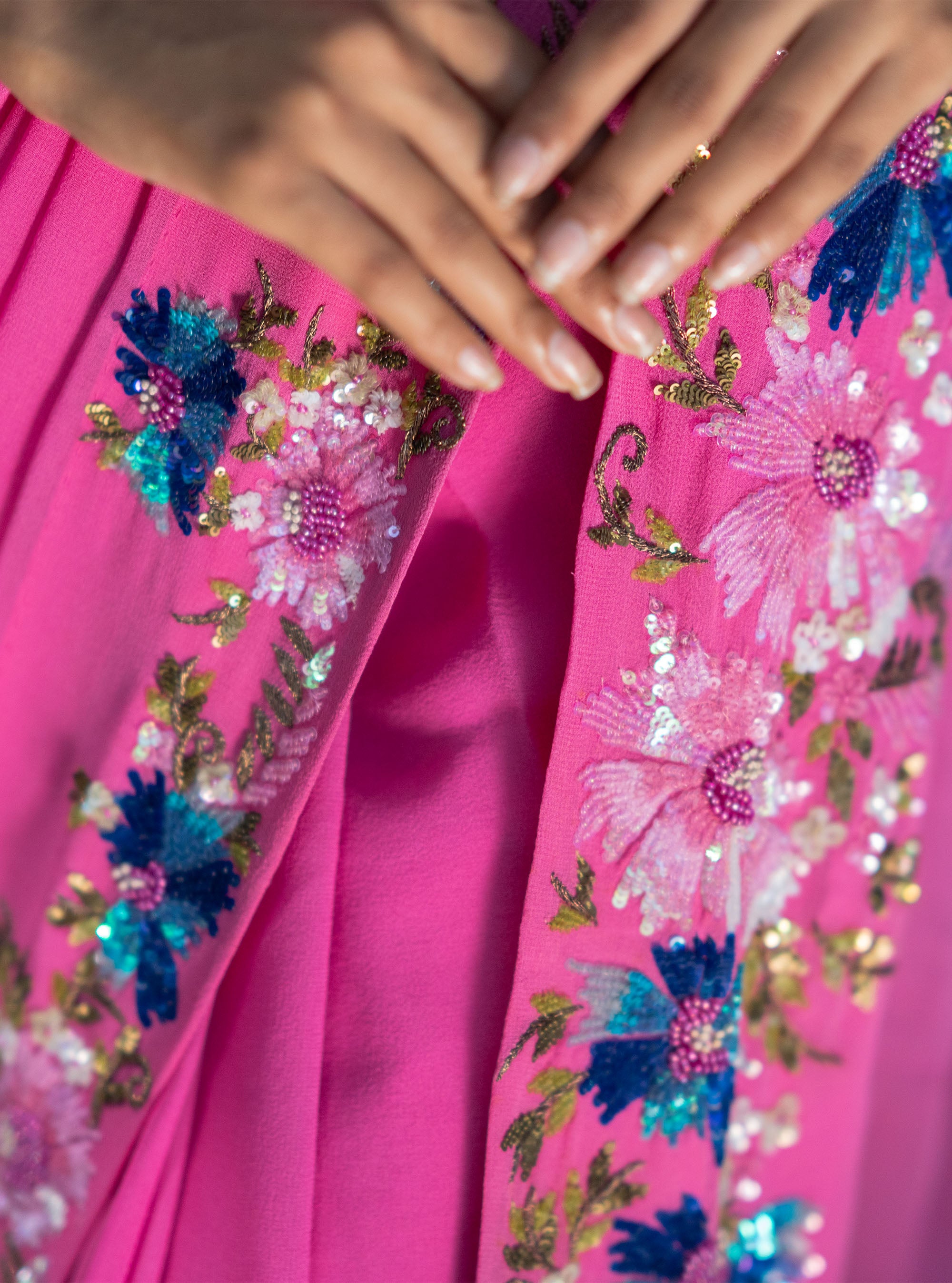 Alka Hand-embroidered Georgette Saree