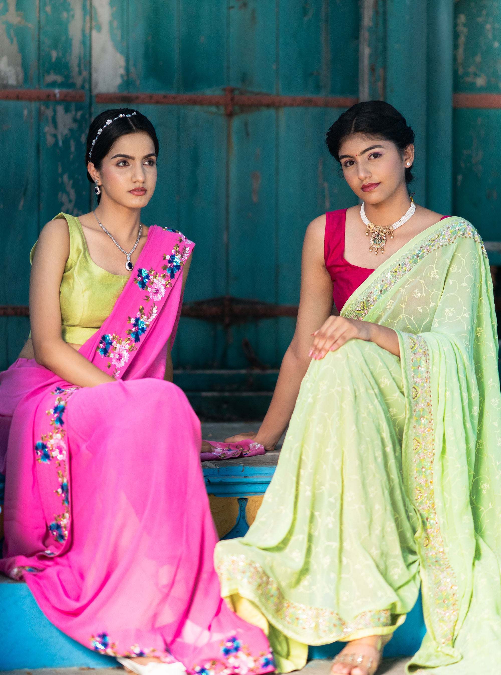 Alka Hand-embroidered Georgette Saree