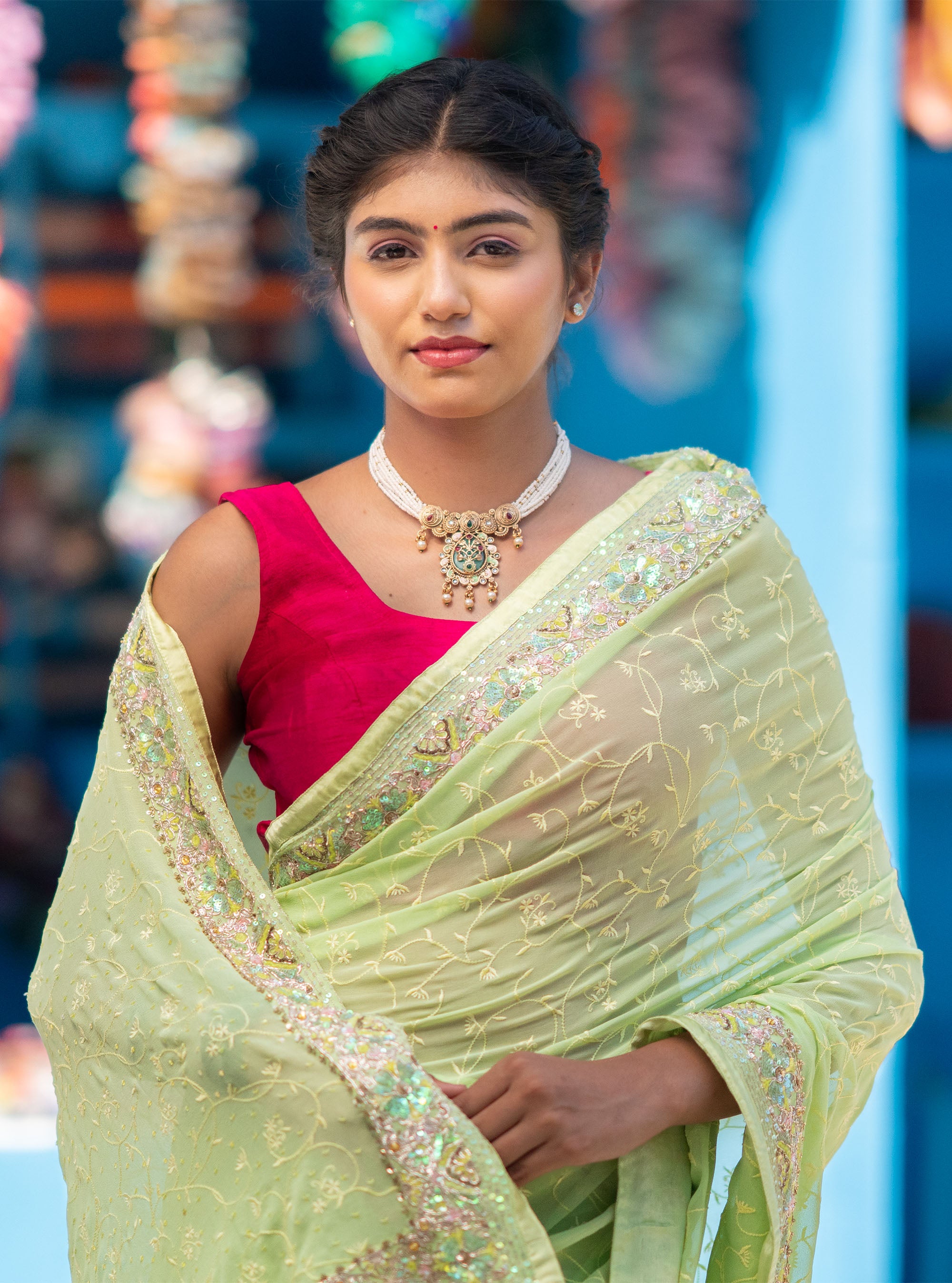 Zareen Hand-embroidered Georgette Saree