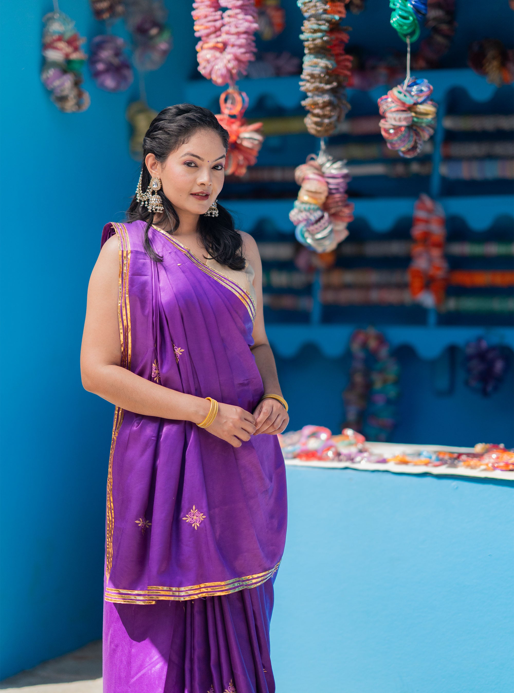 Ruhani Embroidered Gota Patti Satin Silk