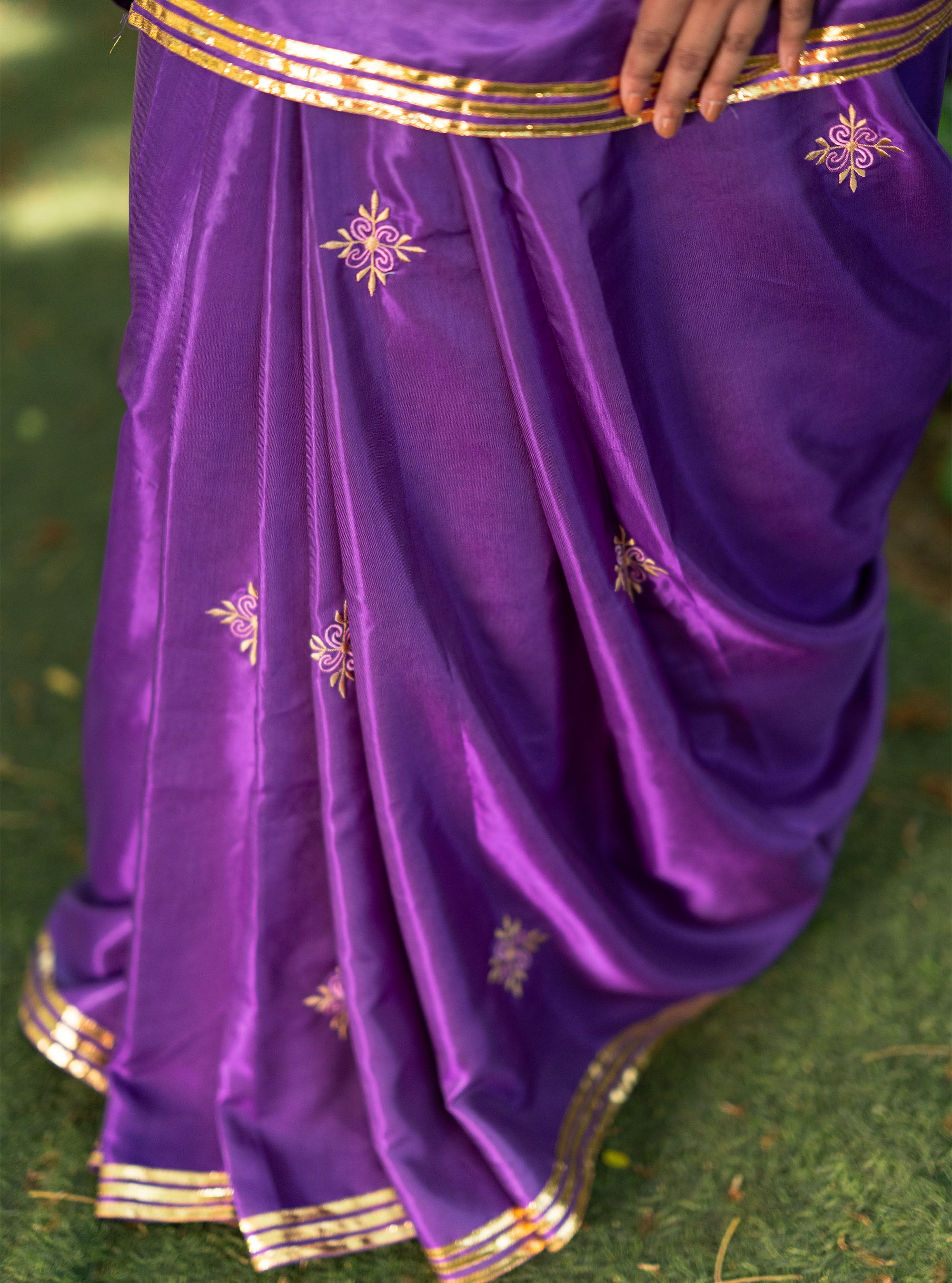 Ruhani Embroidered Gota Patti Satin Silk