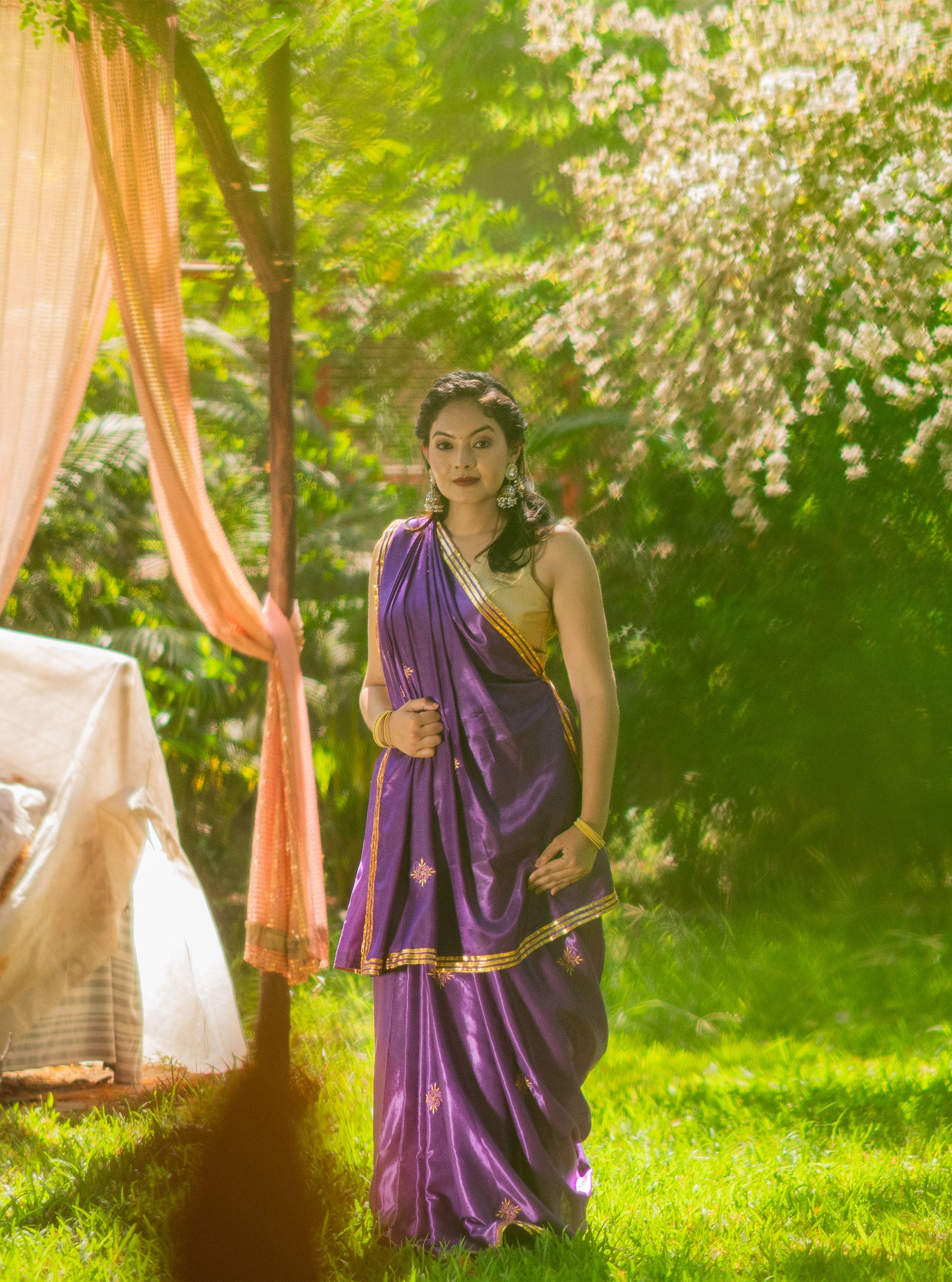 Ruhani Embroidered Gota Patti Satin Silk