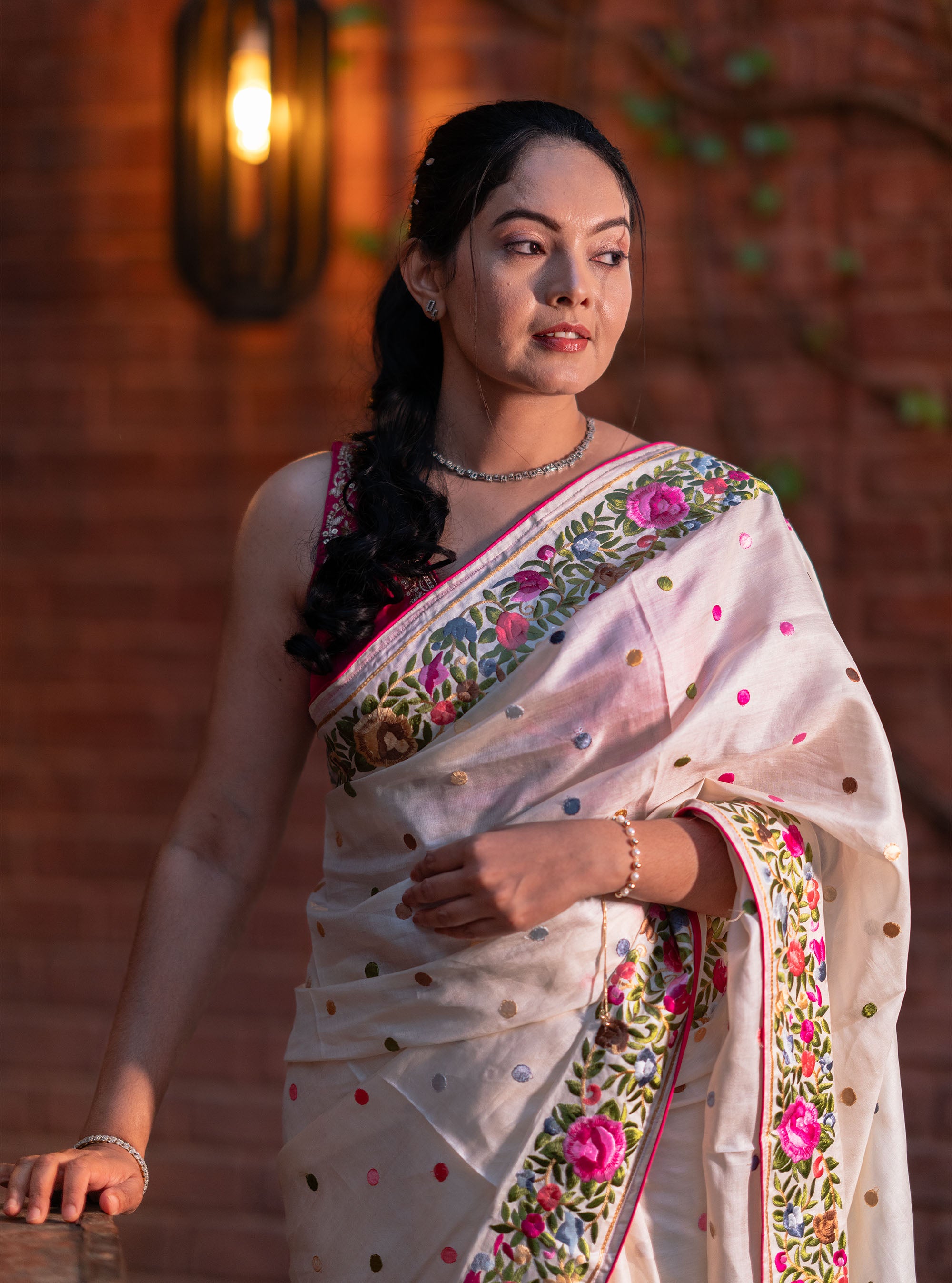 Yuvika Embroidered Tussar Silk Saree