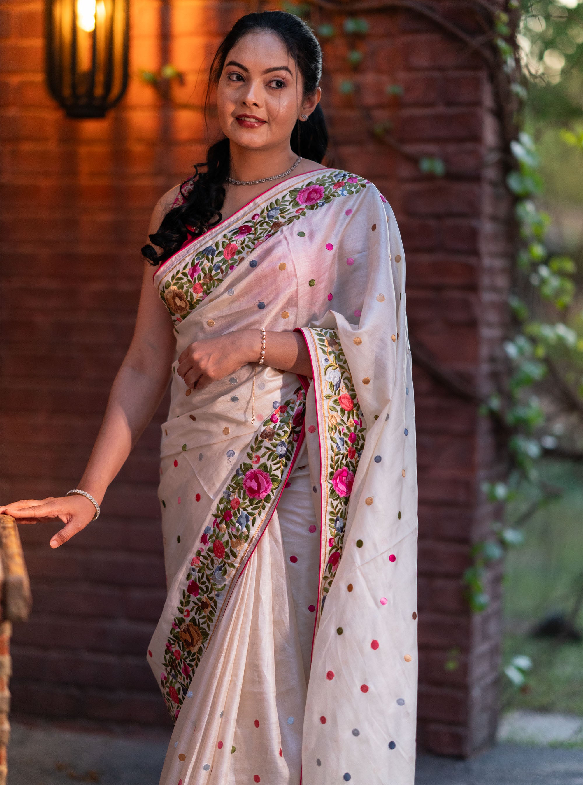 Yuvika Embroidered Tussar Silk Saree