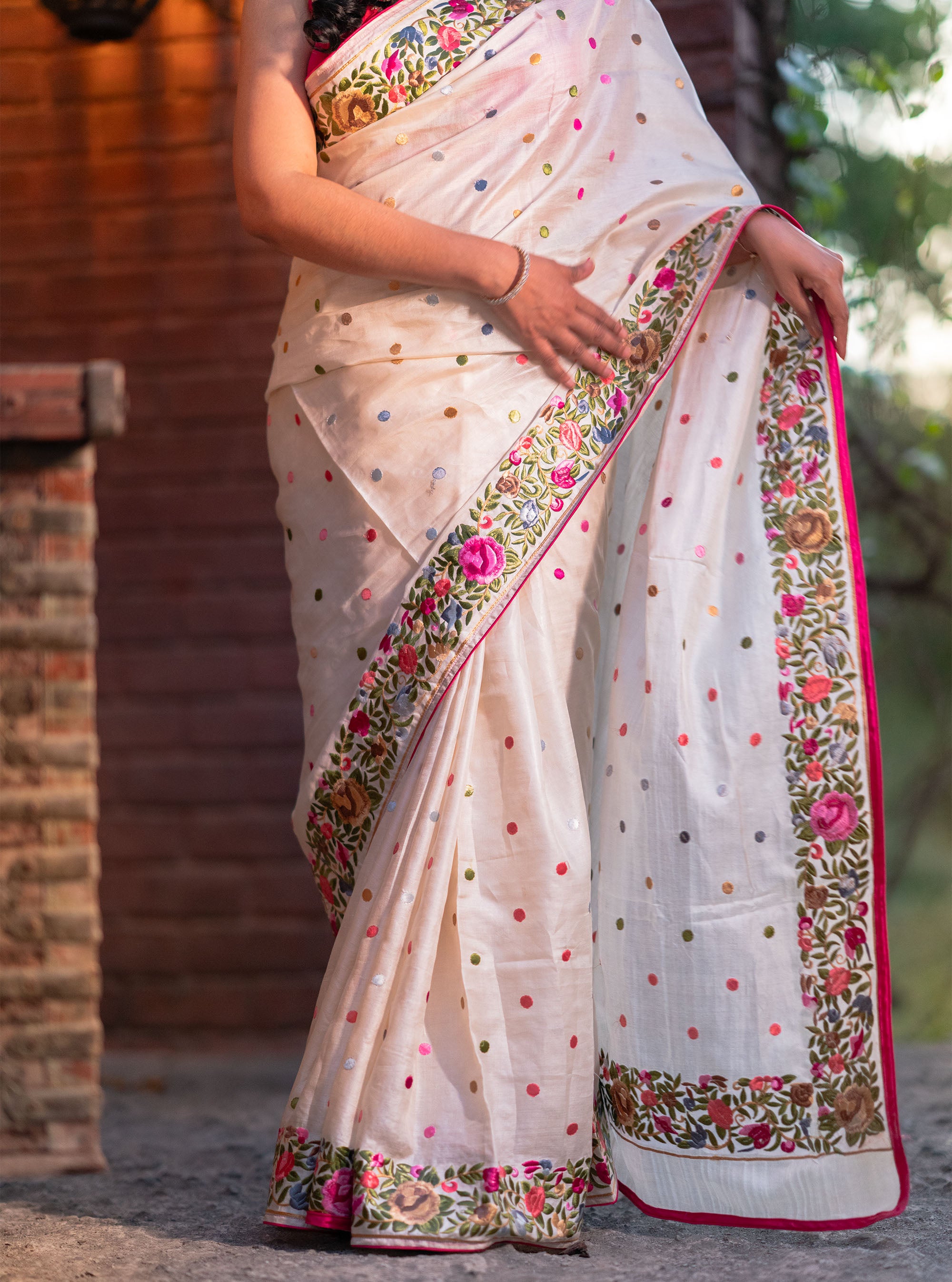 Yuvika Embroidered Tussar Silk Saree