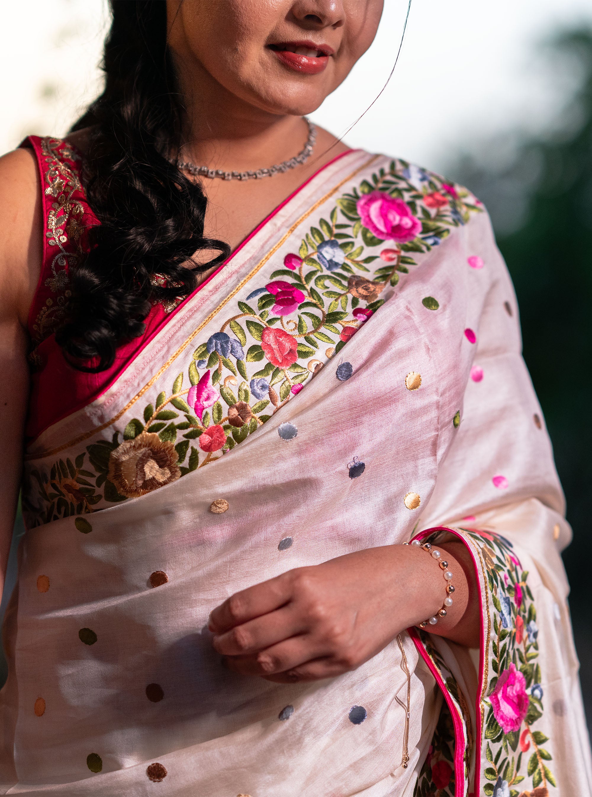 Yuvika Embroidered Tussar Silk Saree