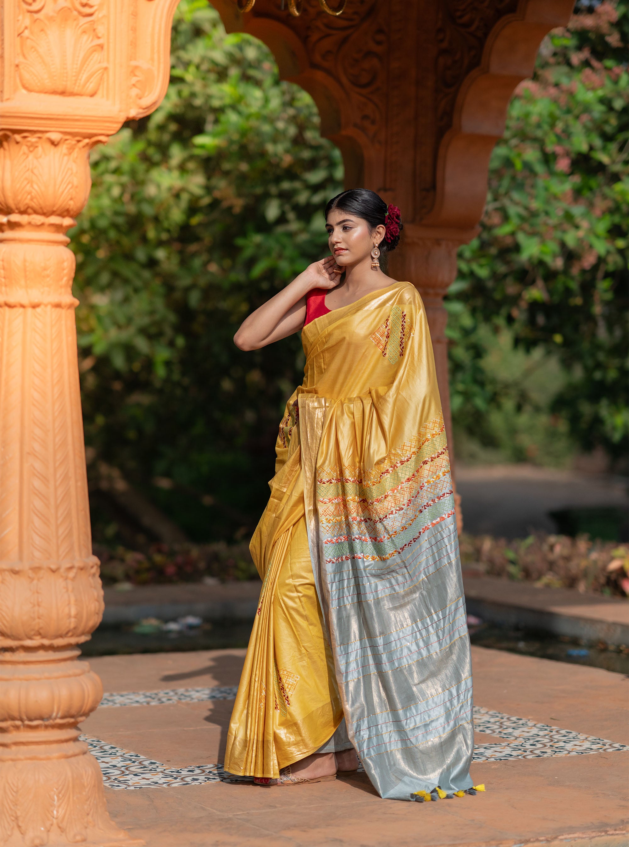 Kanak Hand-embroidered Tussar Silk
