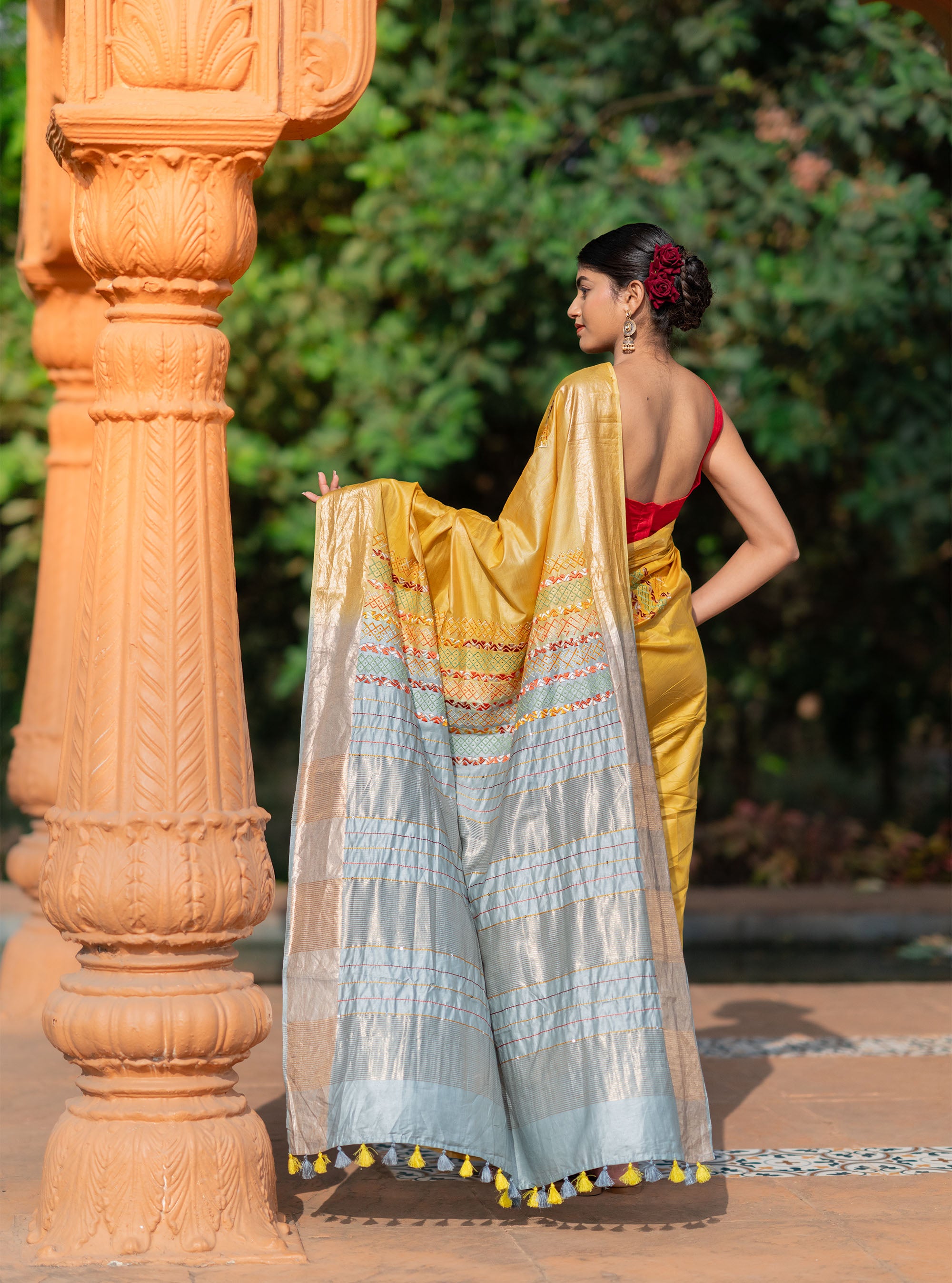 Kanak Hand-embroidered Tussar Silk