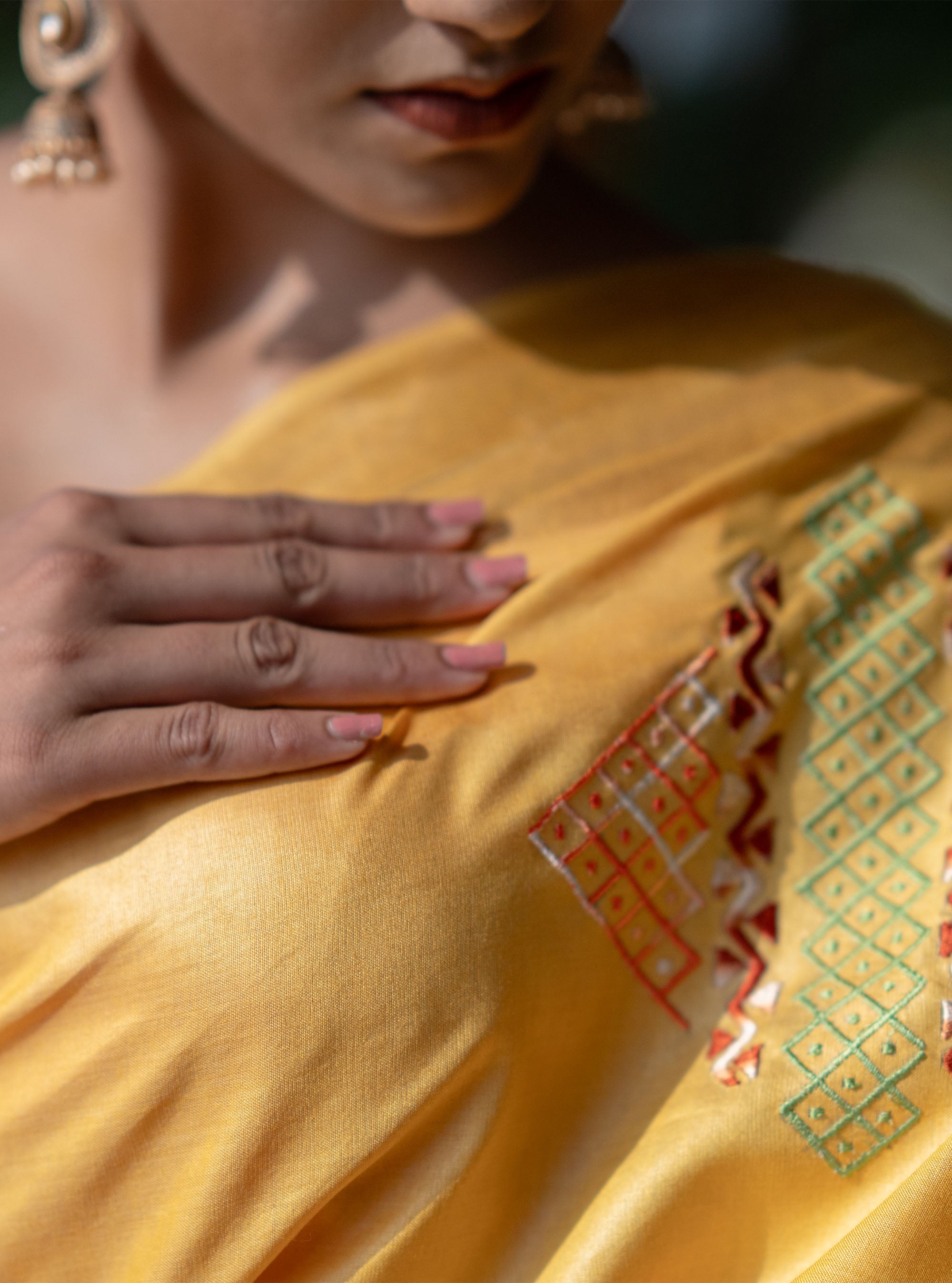 Kanak Hand-embroidered Tussar Silk