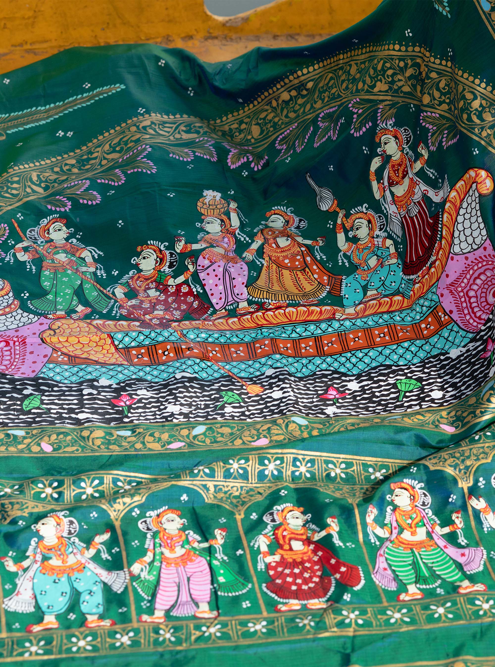 Mayuri Hand-painted Pattachitra Saree