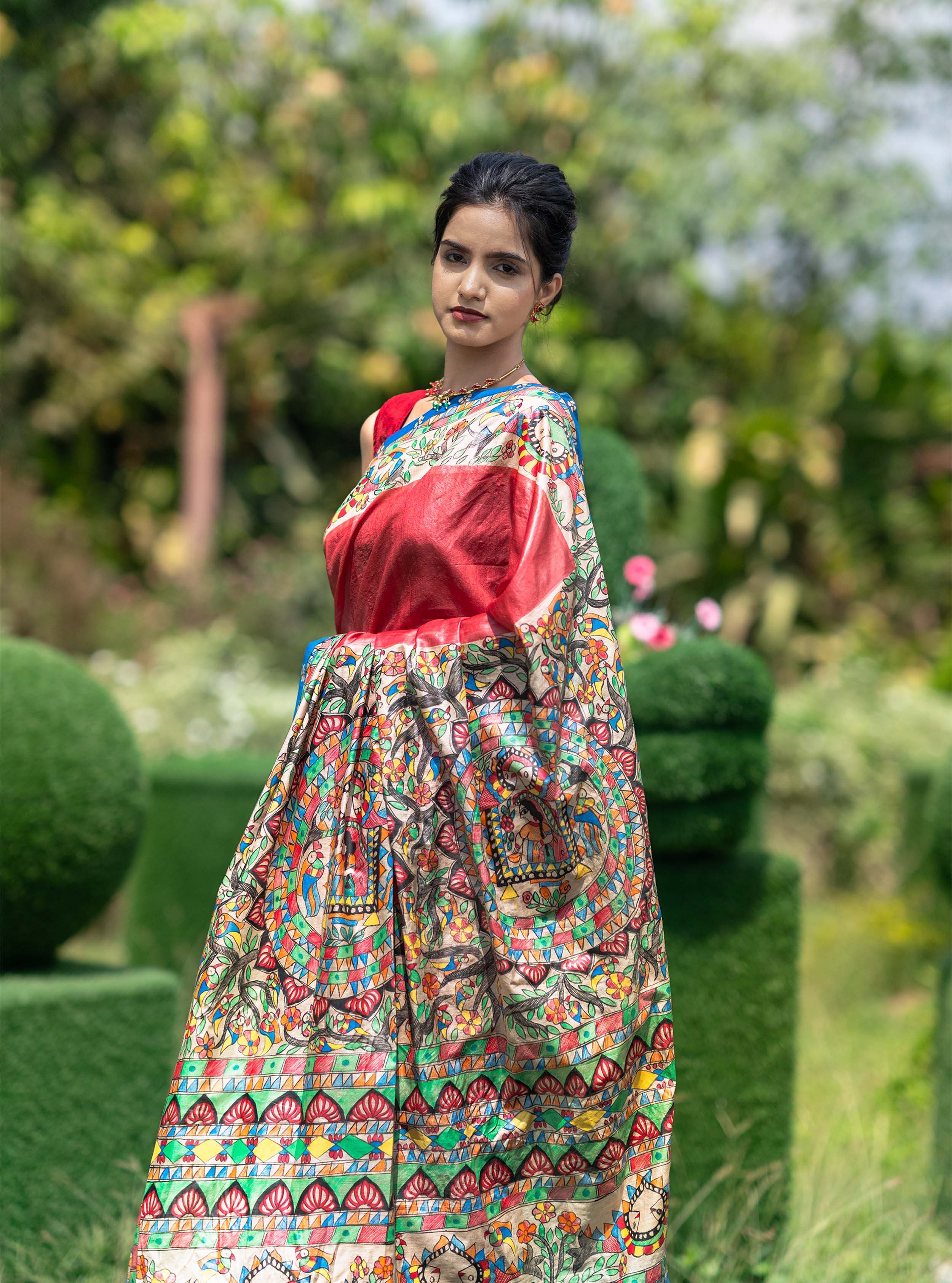 Varnika Hand-painted Madhubani Tussar Silk Saree