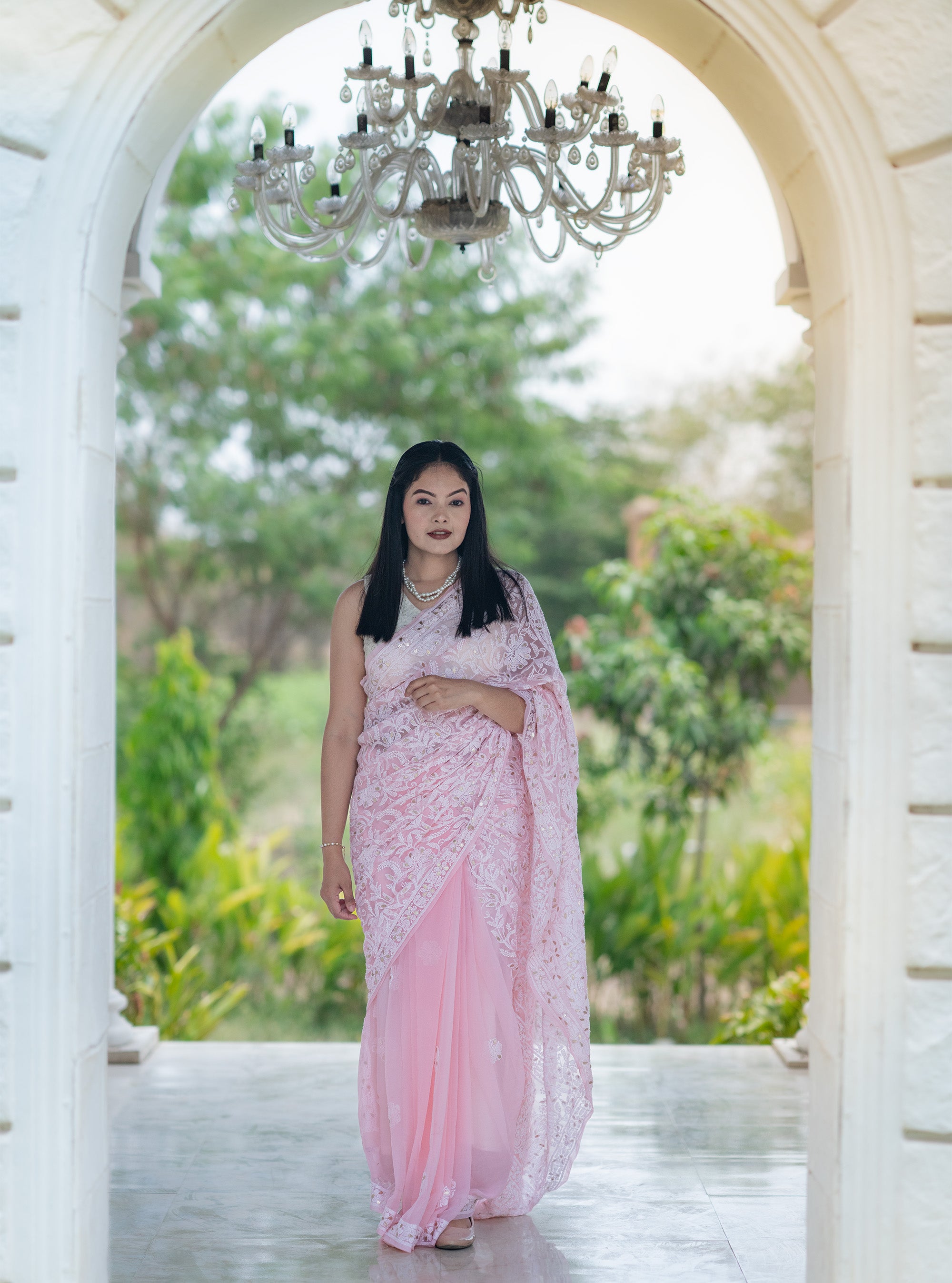 Naina Handwork Gota Patti Chikankari Saree