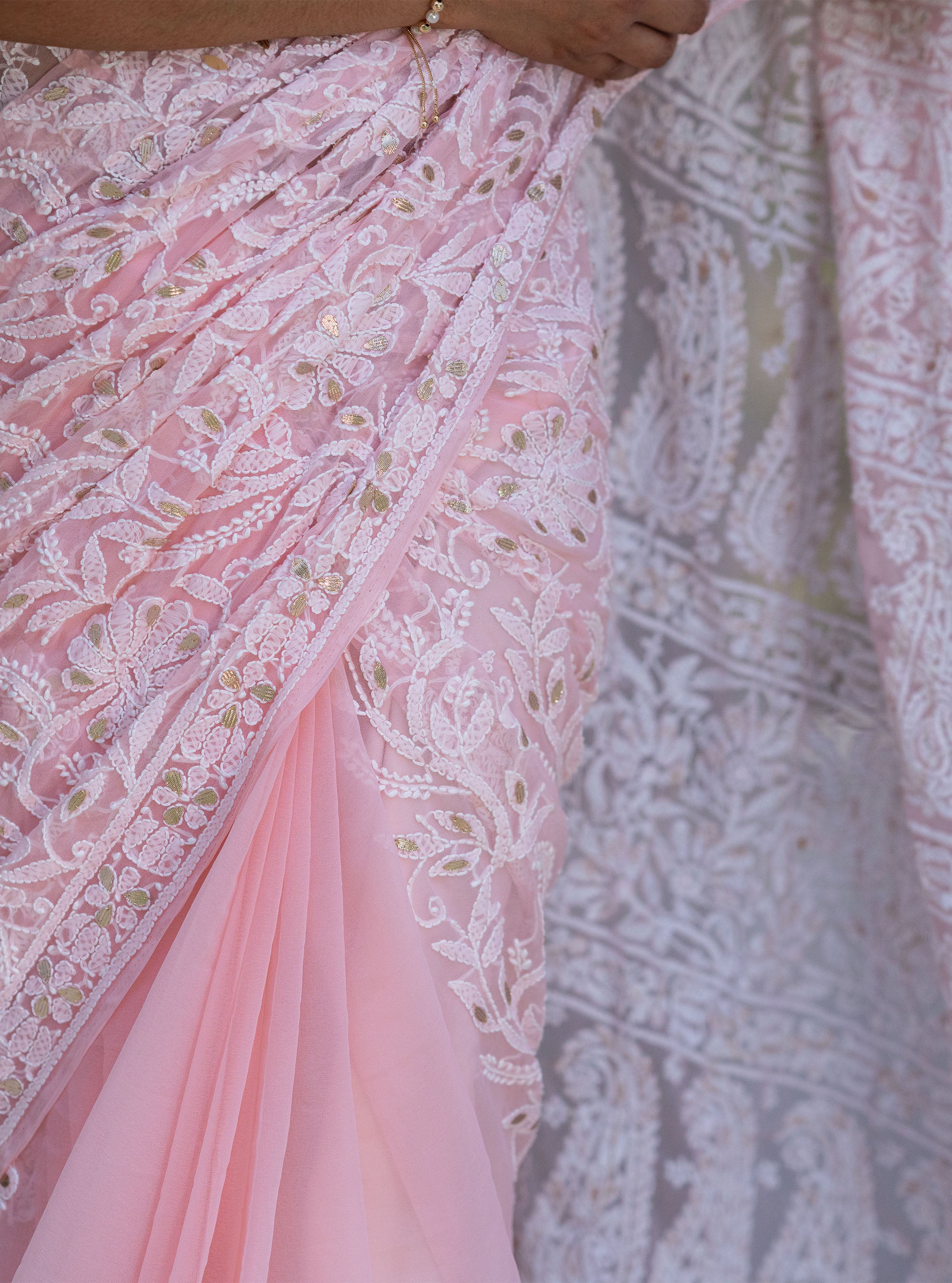 Naina Handwork Gota Patti Chikankari Saree