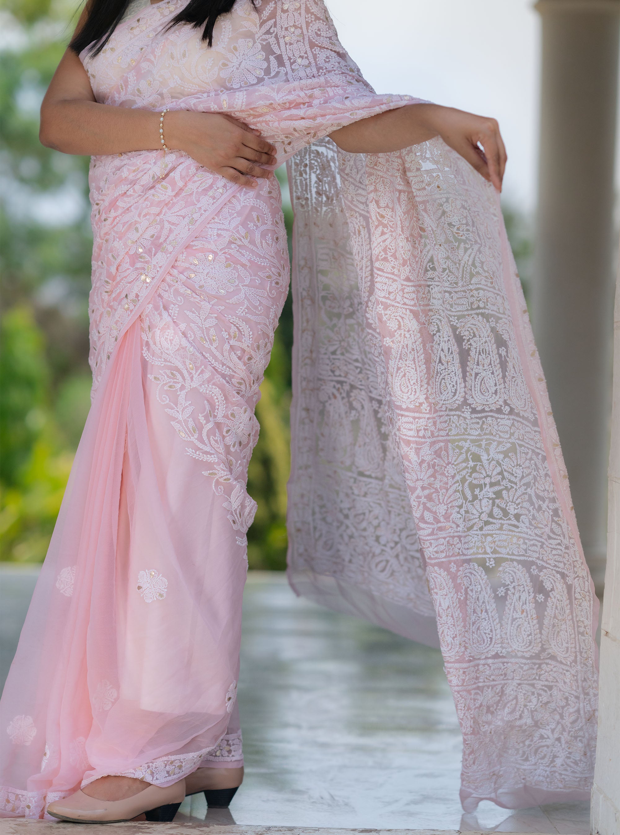 Naina Handwork Gota Patti Chikankari Saree