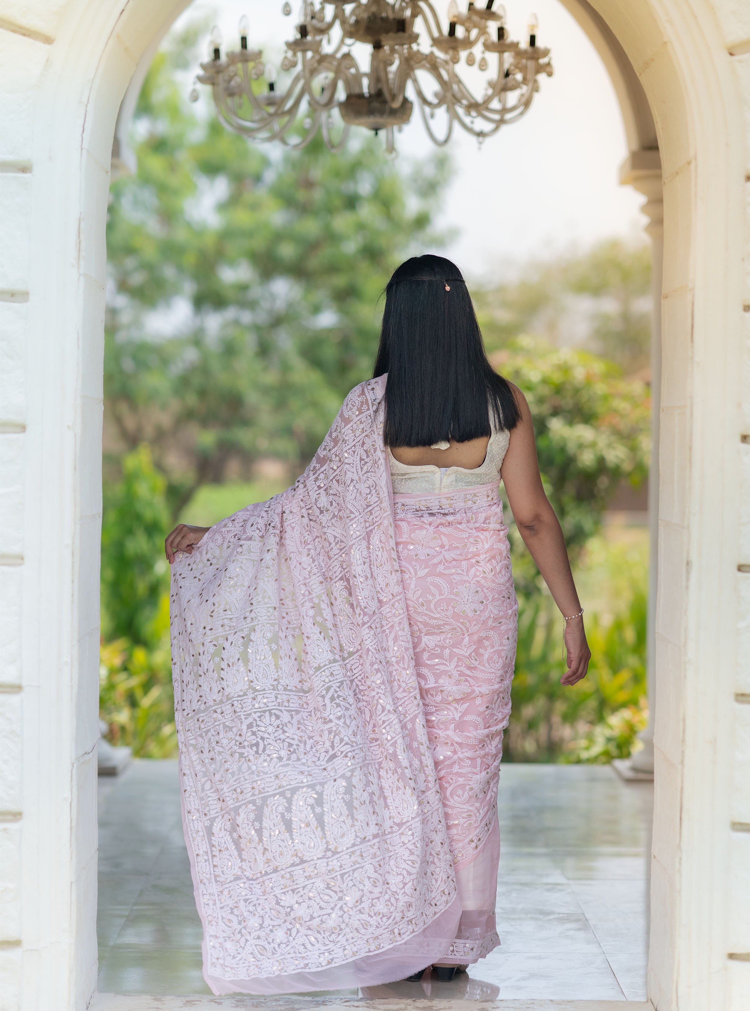 Naina Handwork Gota Patti Chikankari Saree