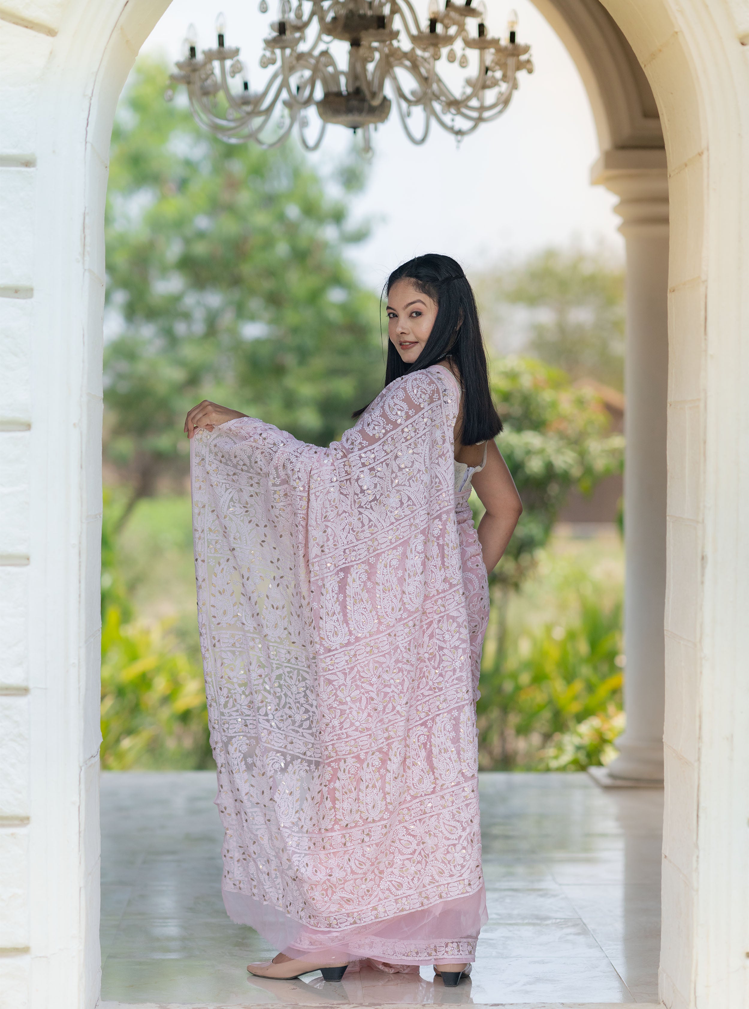Naina Handwork Gota Patti Chikankari Saree