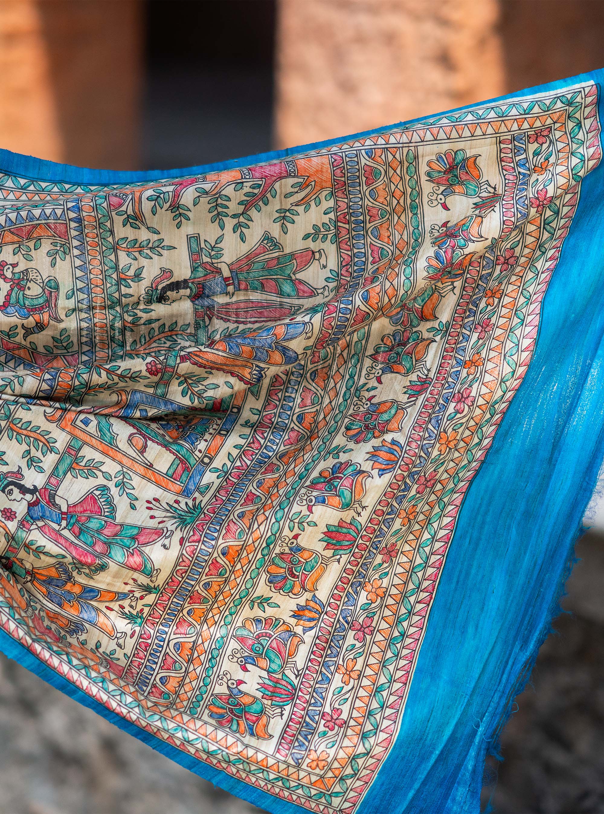 Vaidehi Hand-painted Madhubani Saree