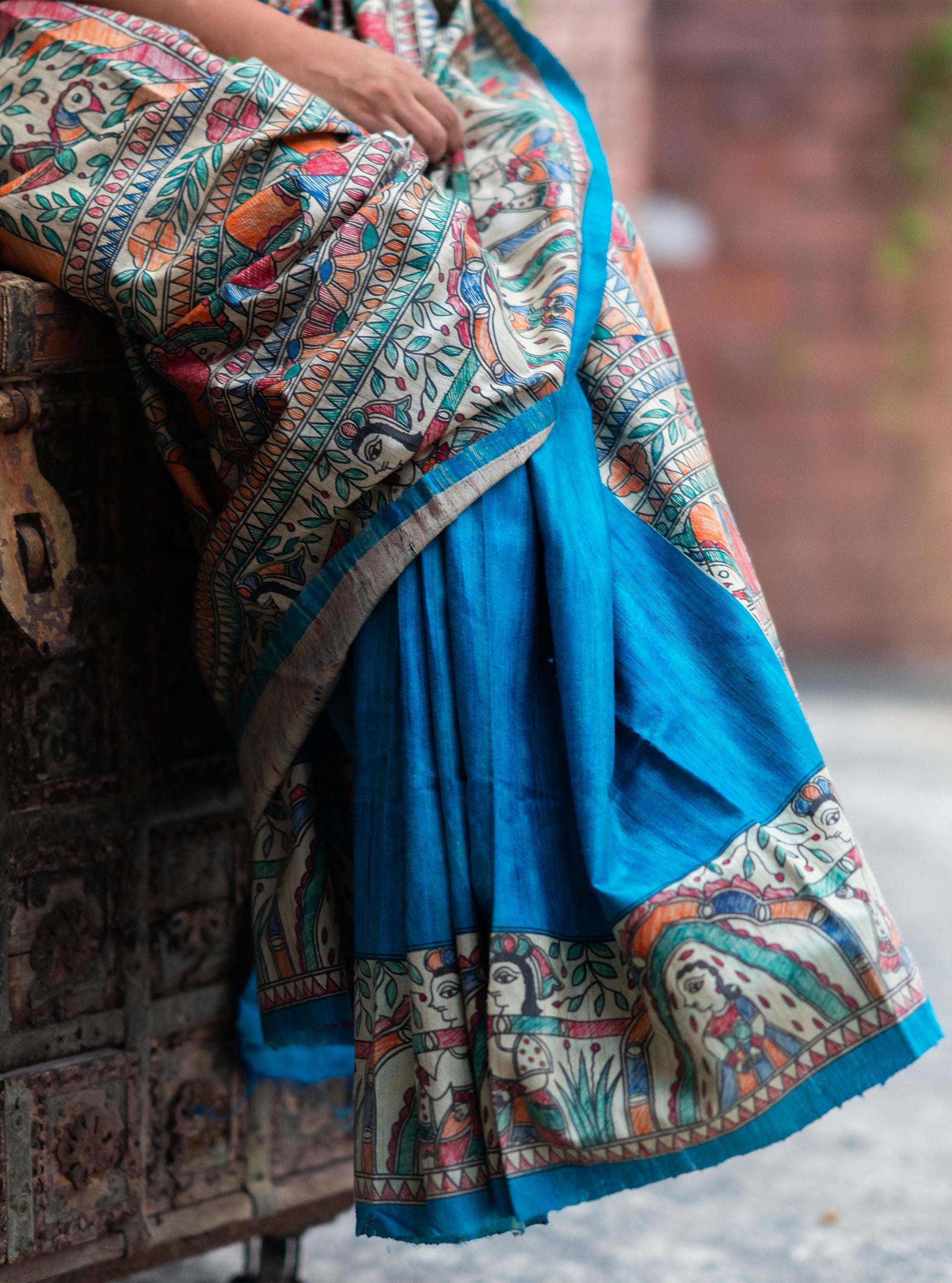 Vaidehi Hand-painted Madhubani Saree
