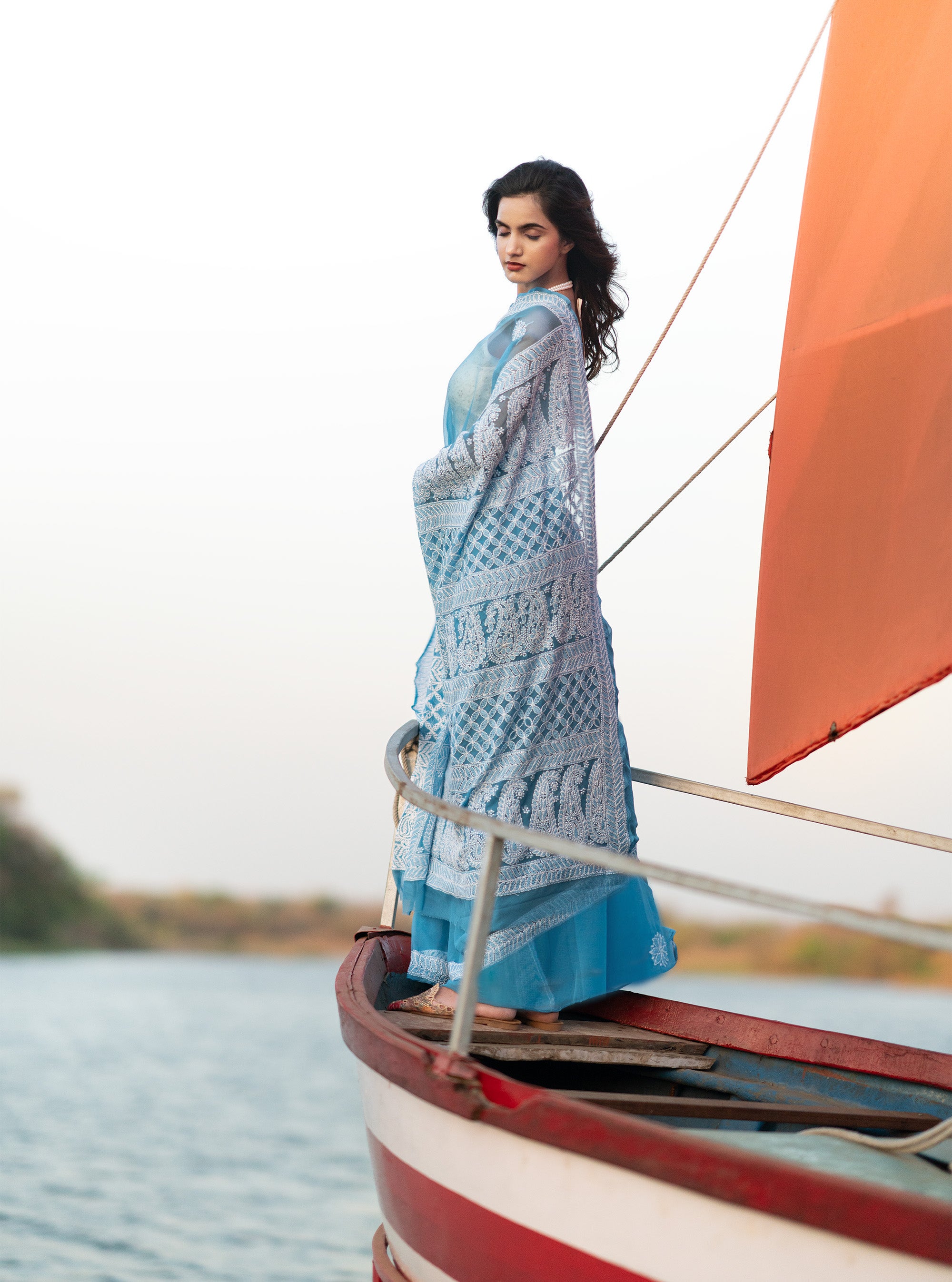 Noor Handwoven Chikankari Saree