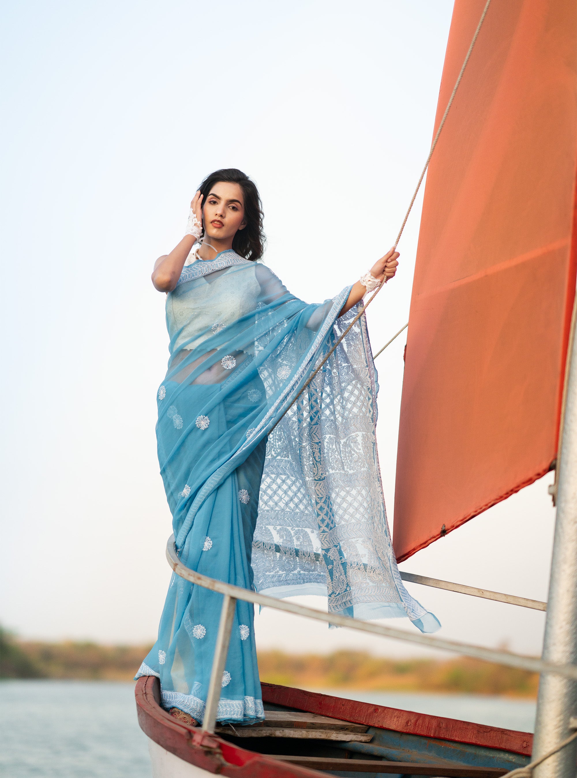 Noor Handwoven Chikankari Saree