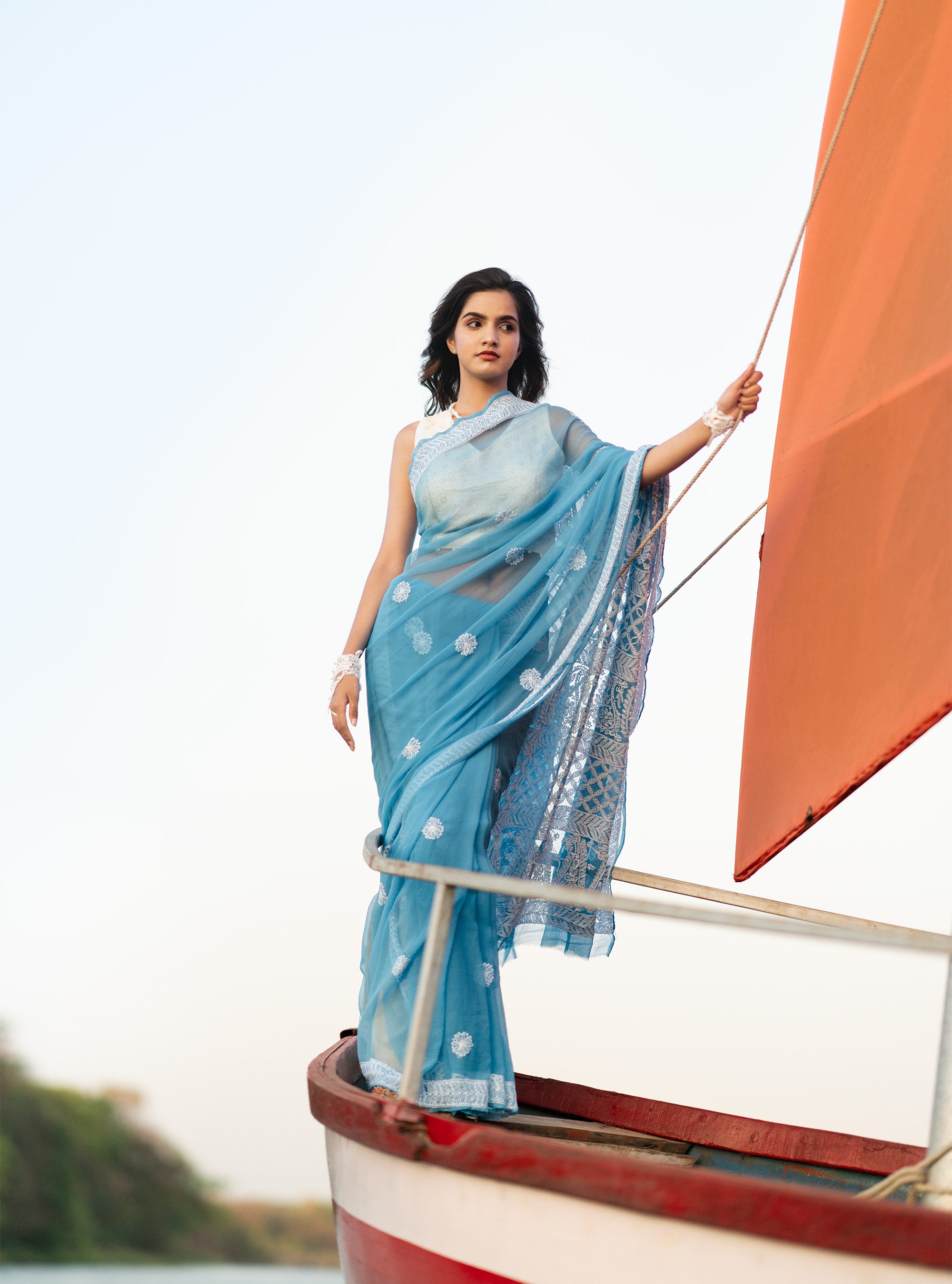 Noor Handwoven Chikankari Saree