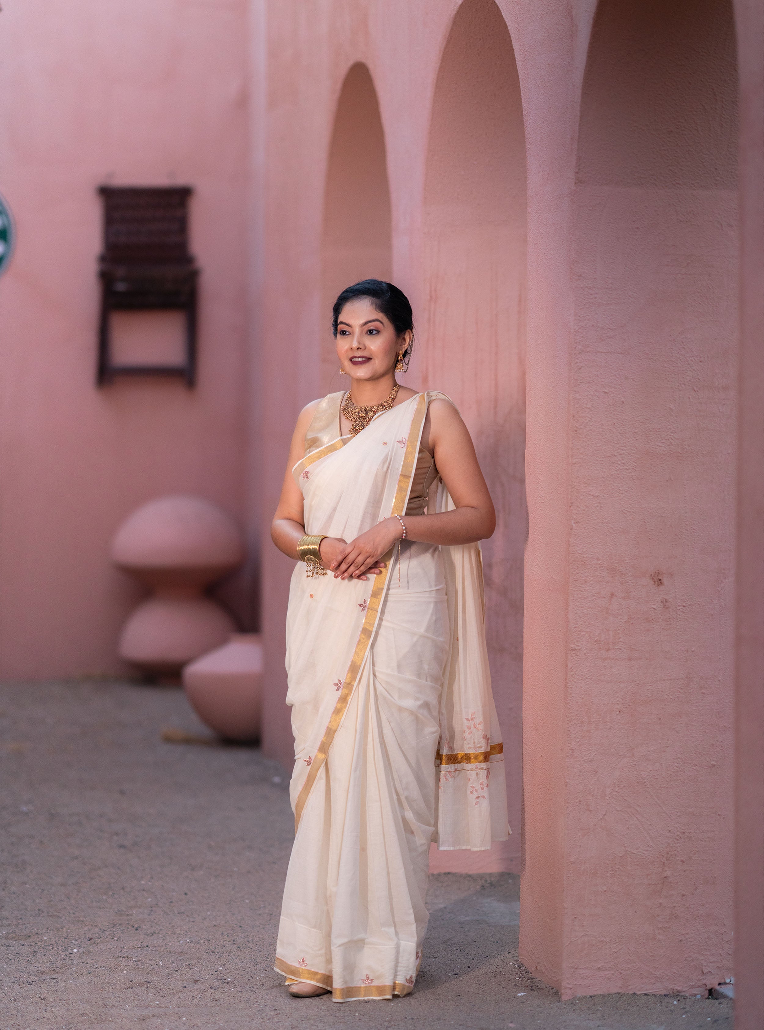 Anaya Hand-embroidered Cotton Saree
