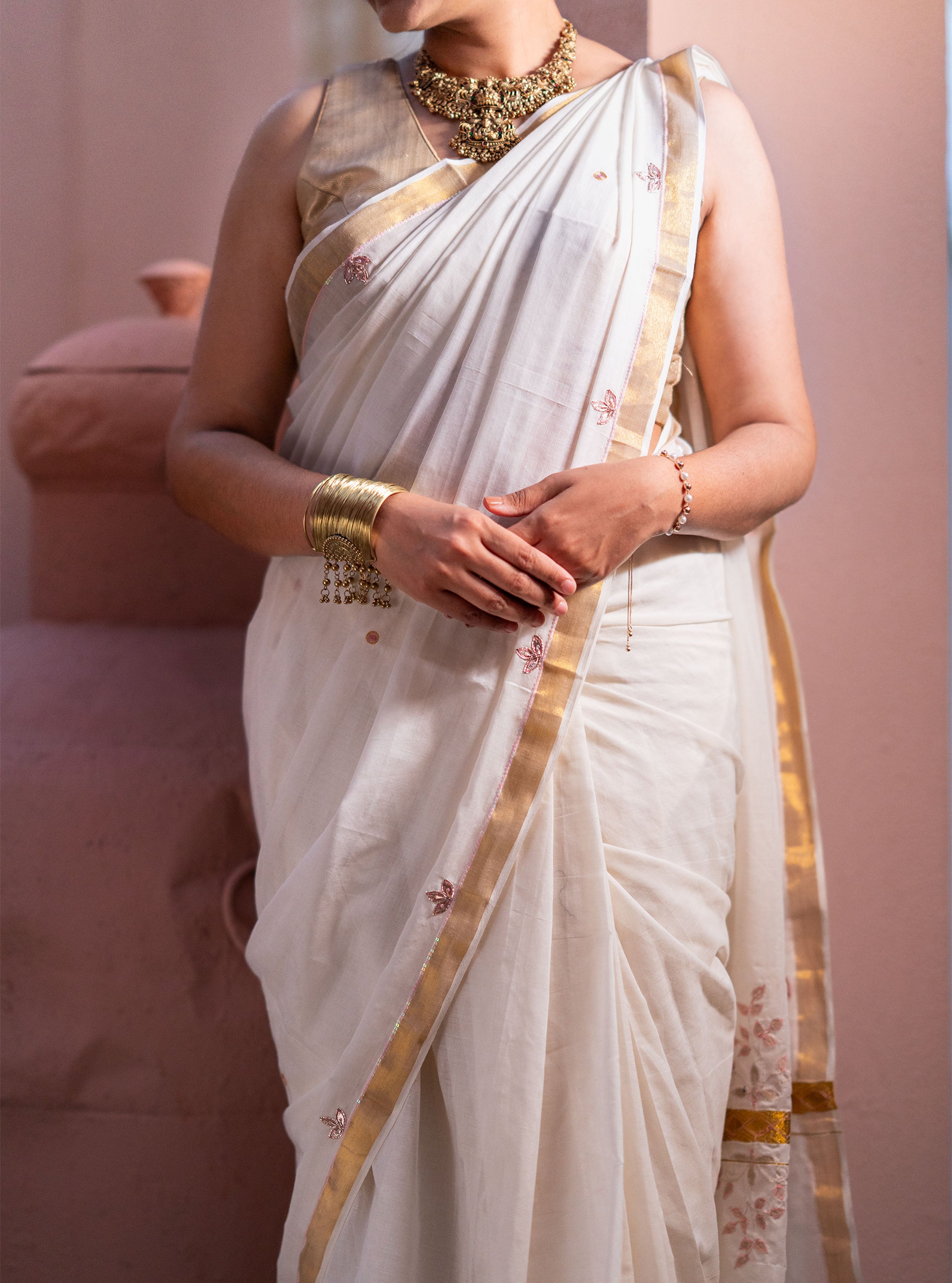 Anaya Hand-embroidered Cotton Saree