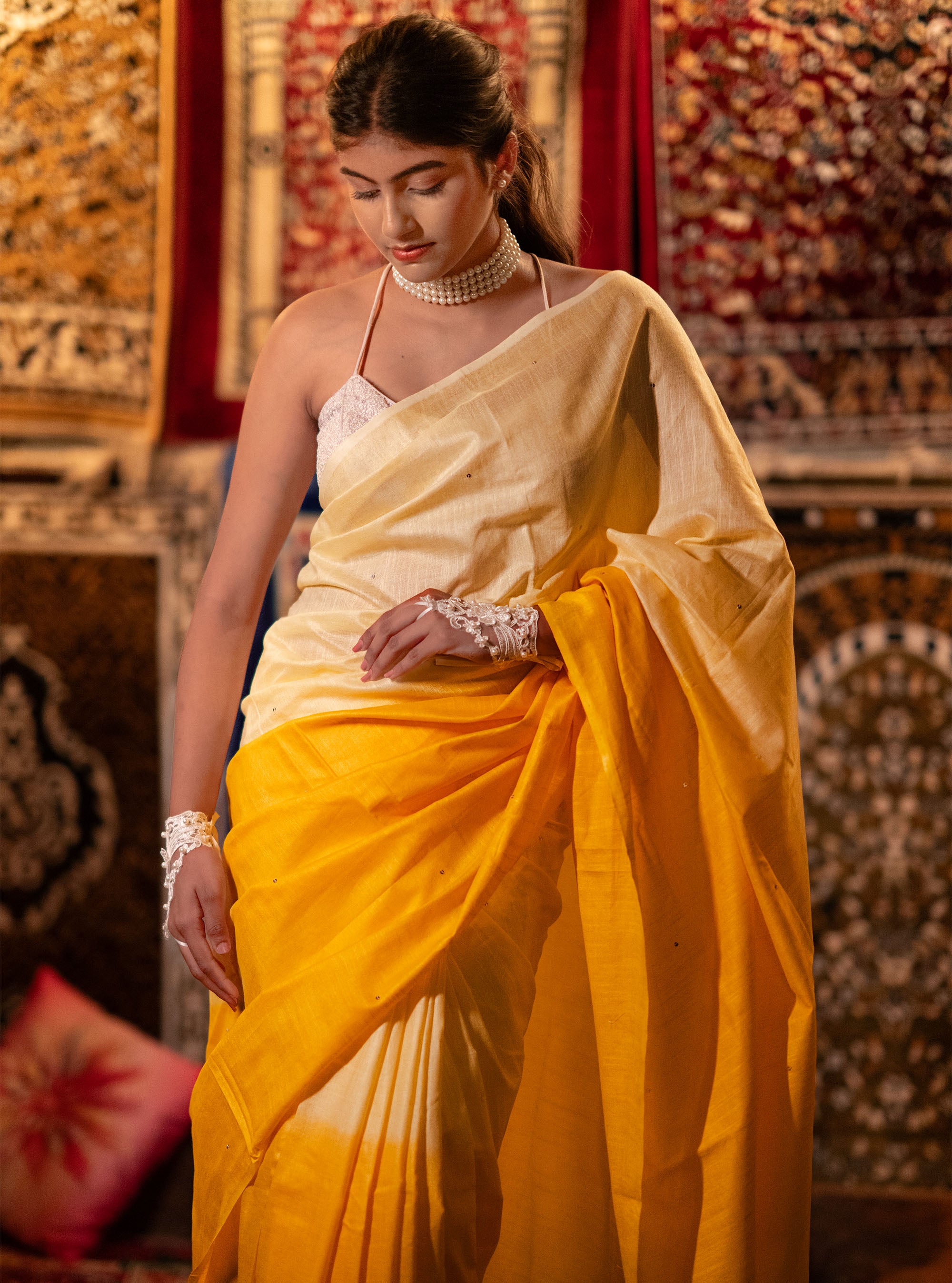 Prabha Hand-embroidered Tussar Silk