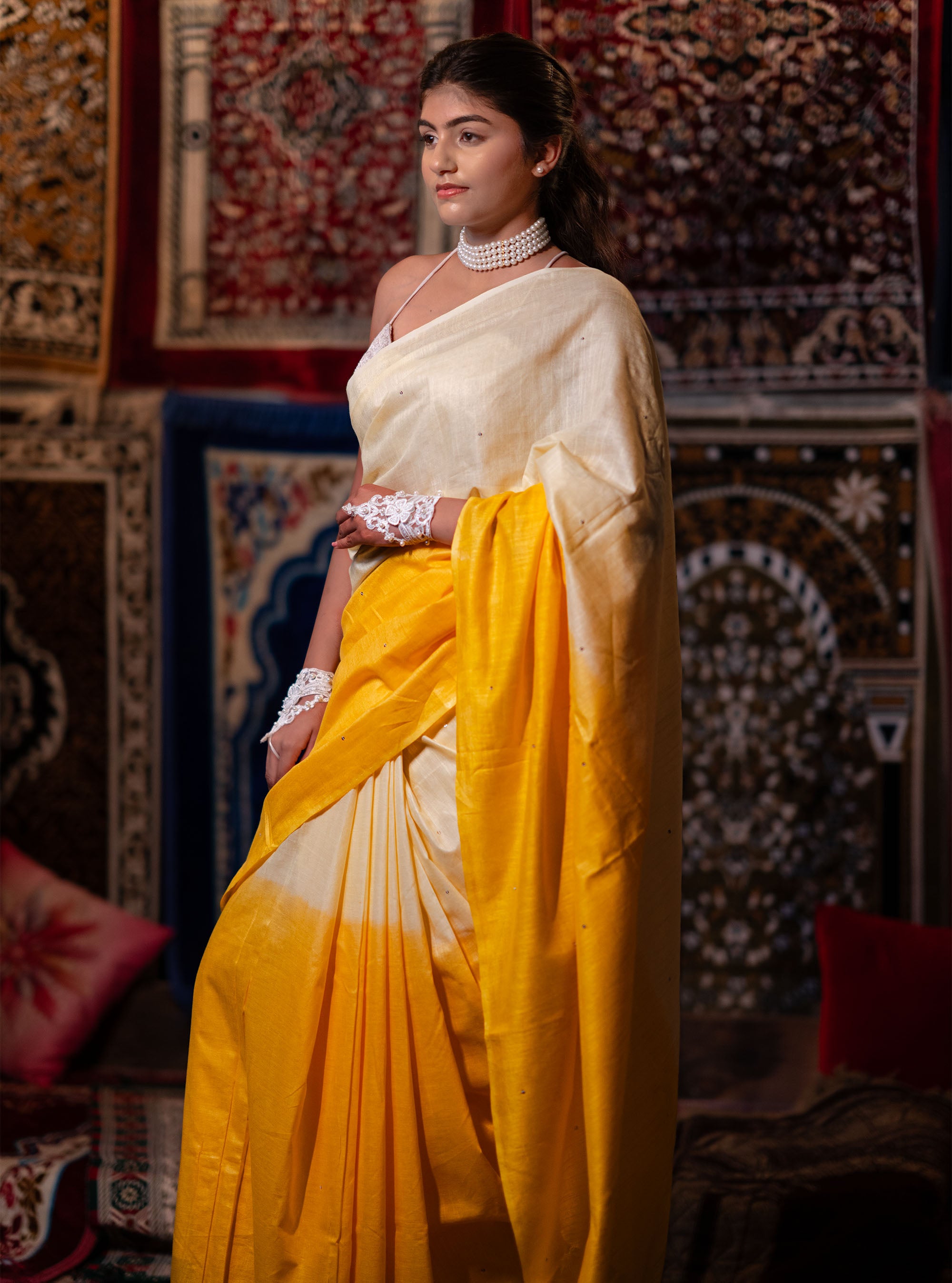 Prabha Hand-embroidered Tussar Silk