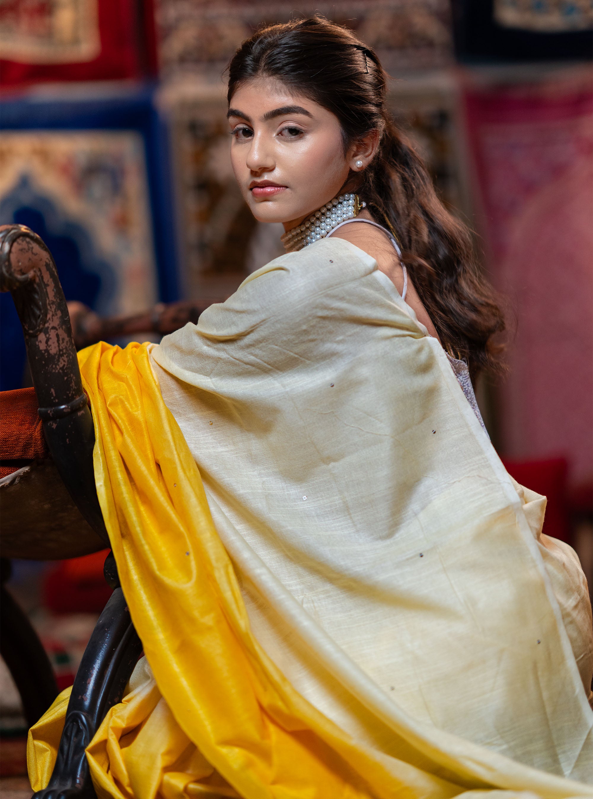 Prabha Hand-embroidered Tussar Silk