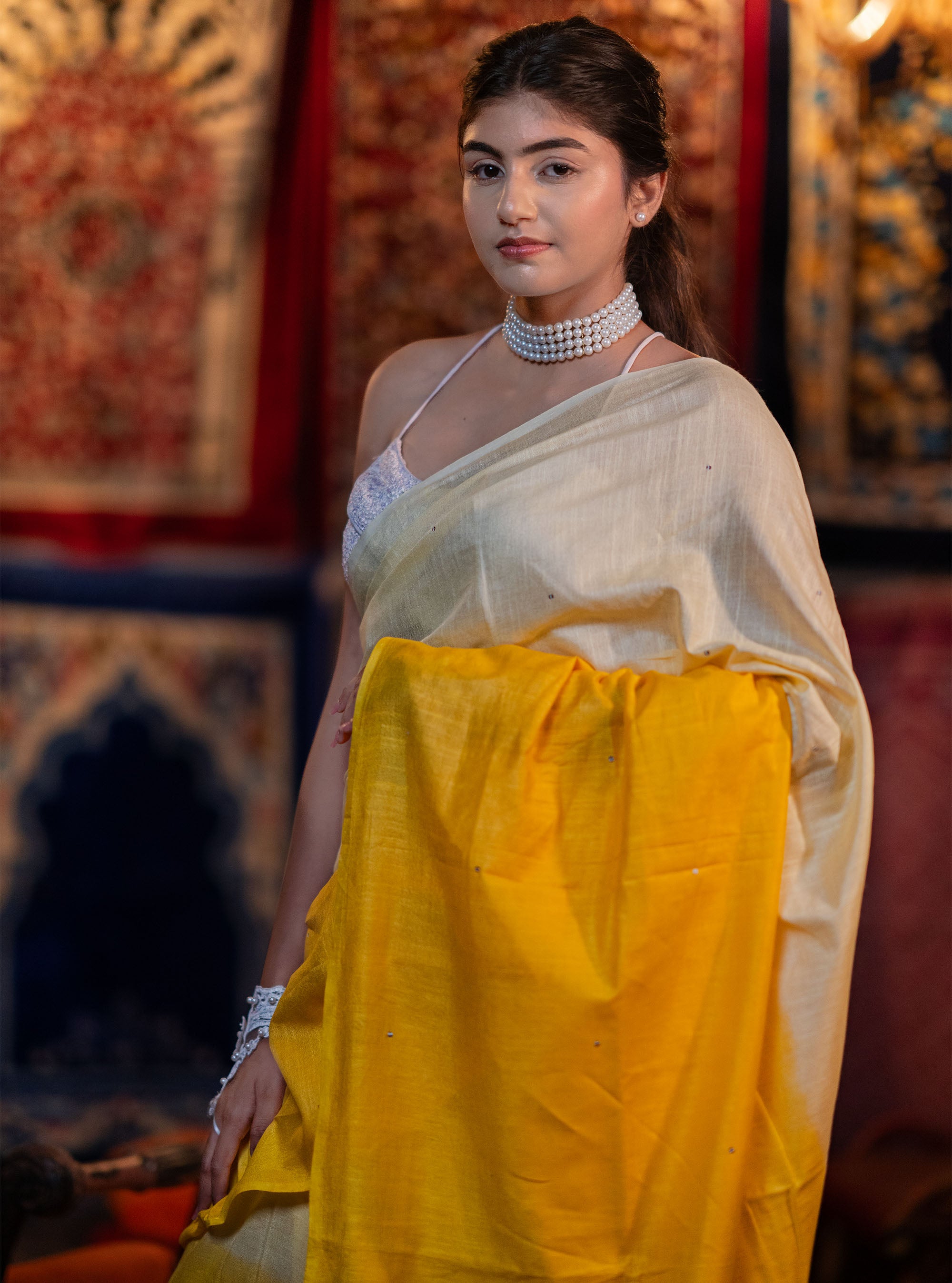 Prabha Hand-embroidered Tussar Silk