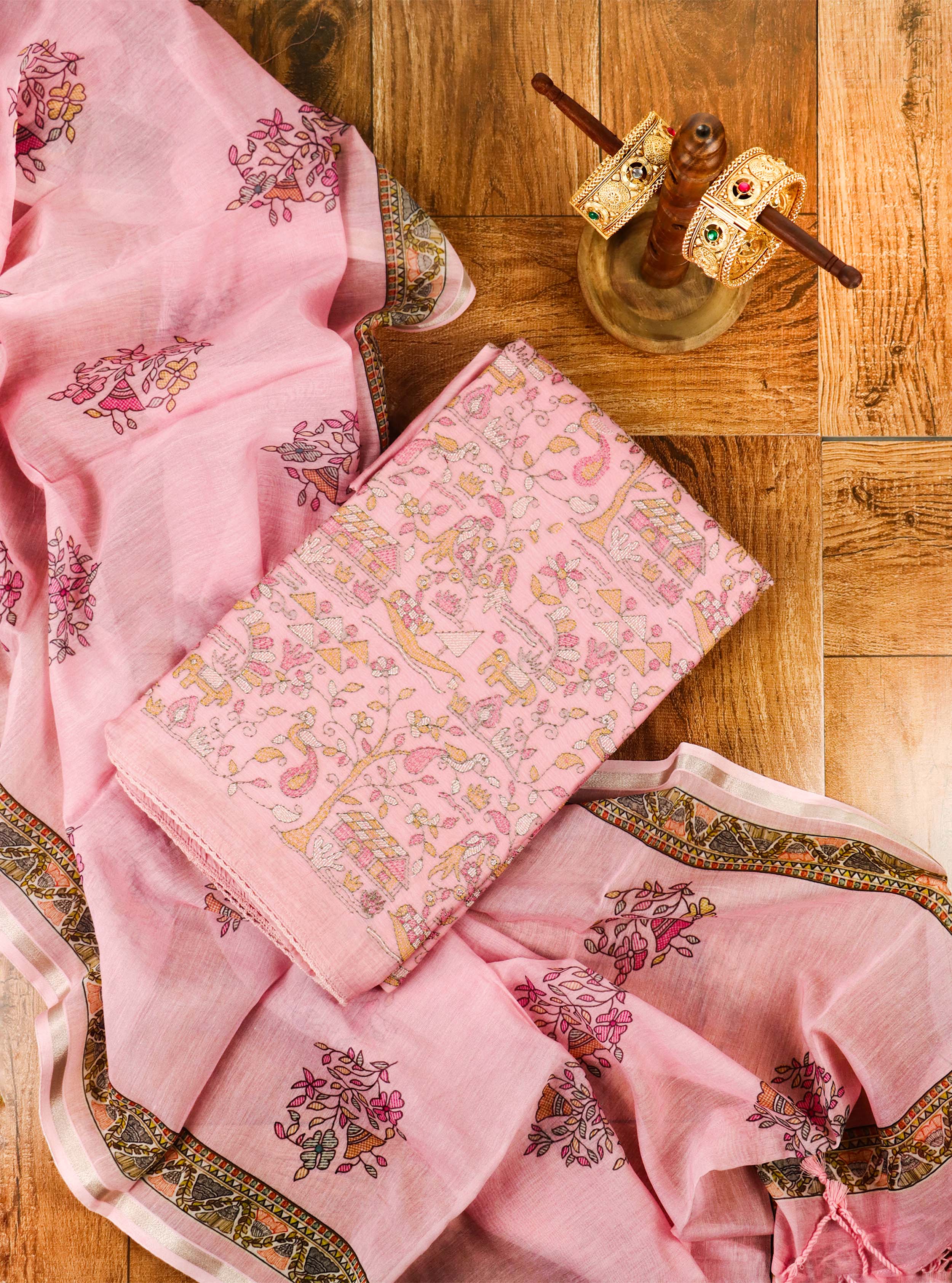 Pink Emb Mul Cotton