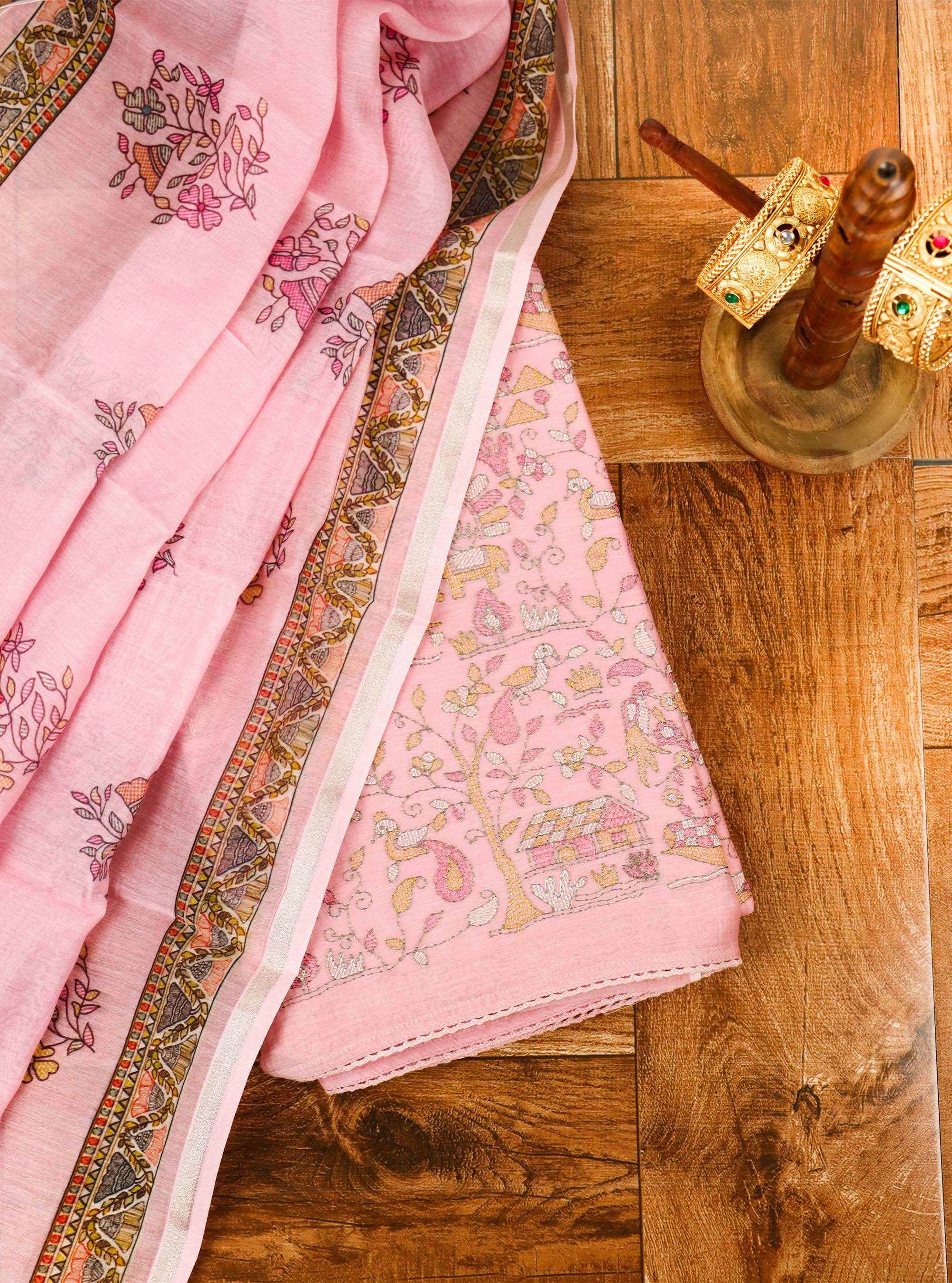 Pink Emb Mul Cotton