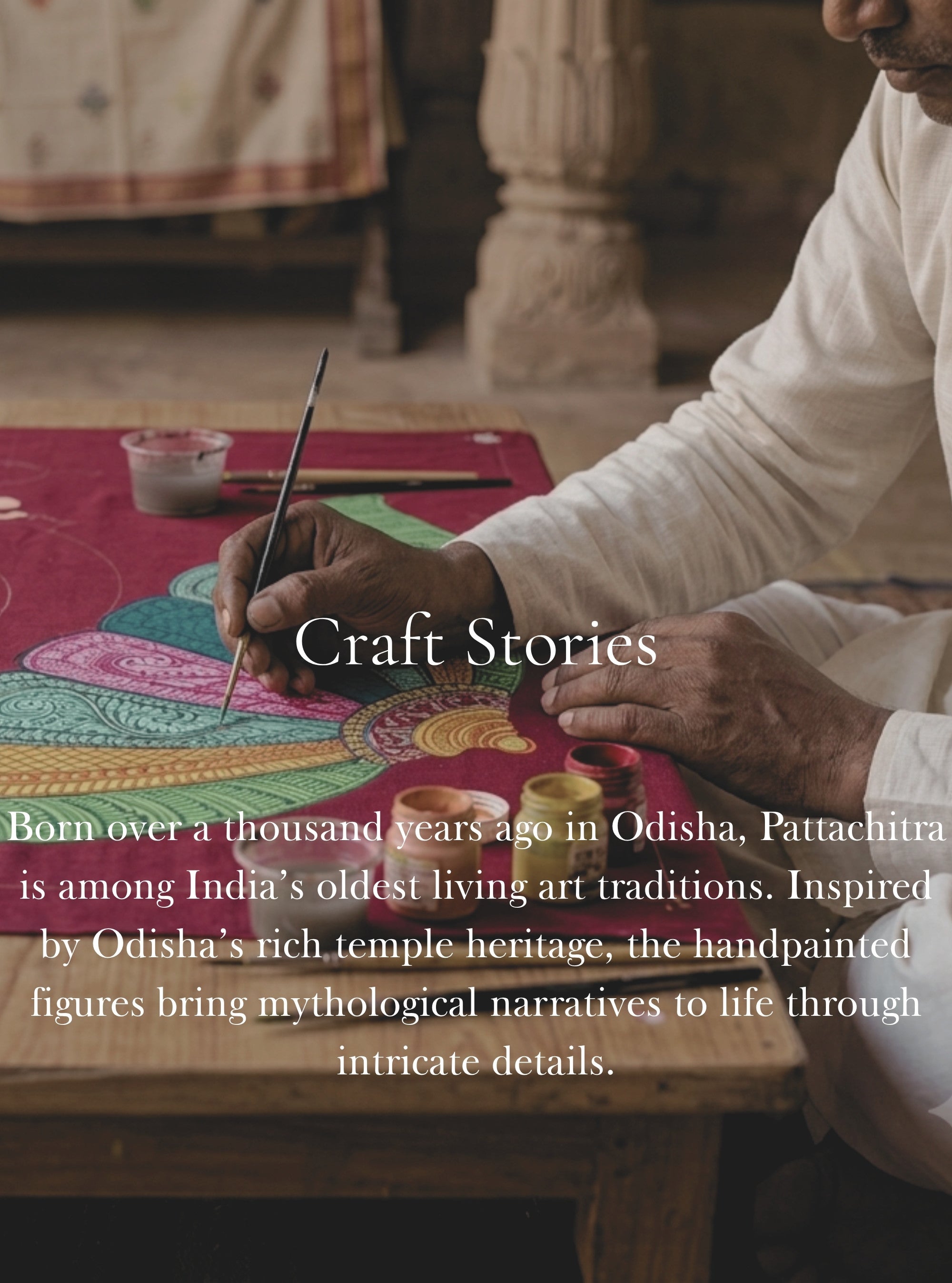 Mayuri Hand-painted Pattachitra Saree