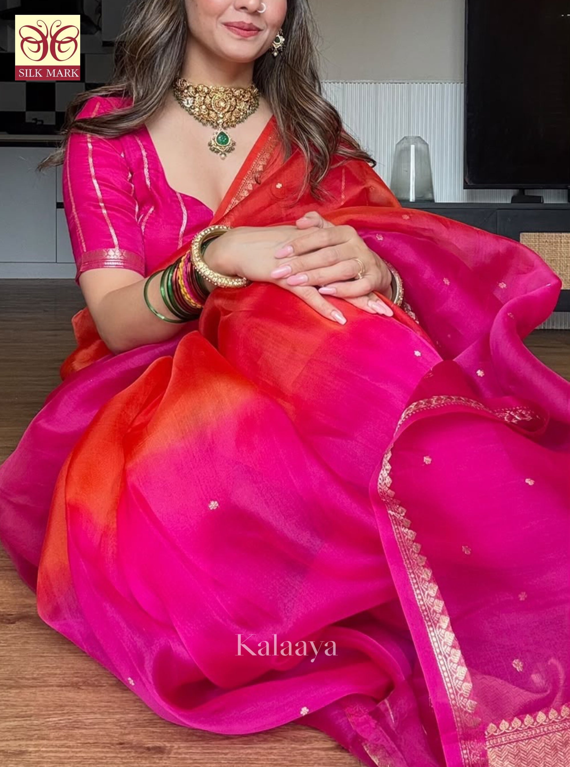 Radha Banarasi Kora Silk Saree - with Silk Mark