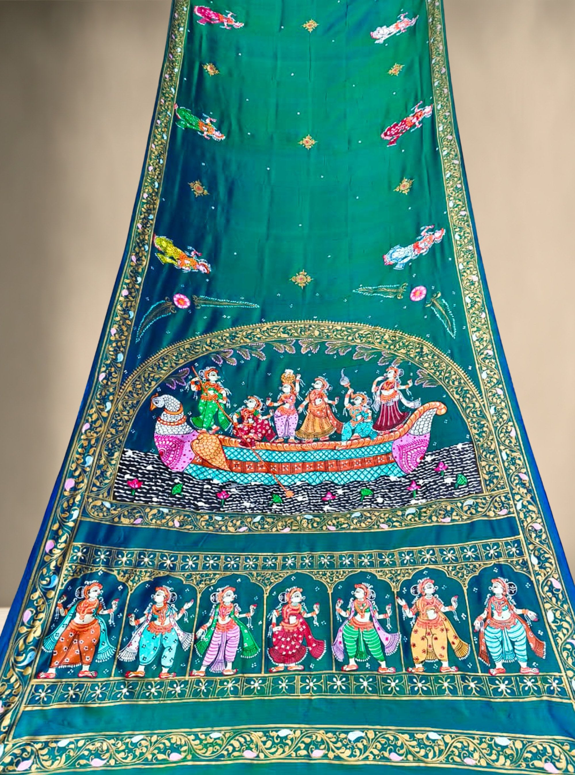 Mayuri Hand-painted Pattachitra Saree